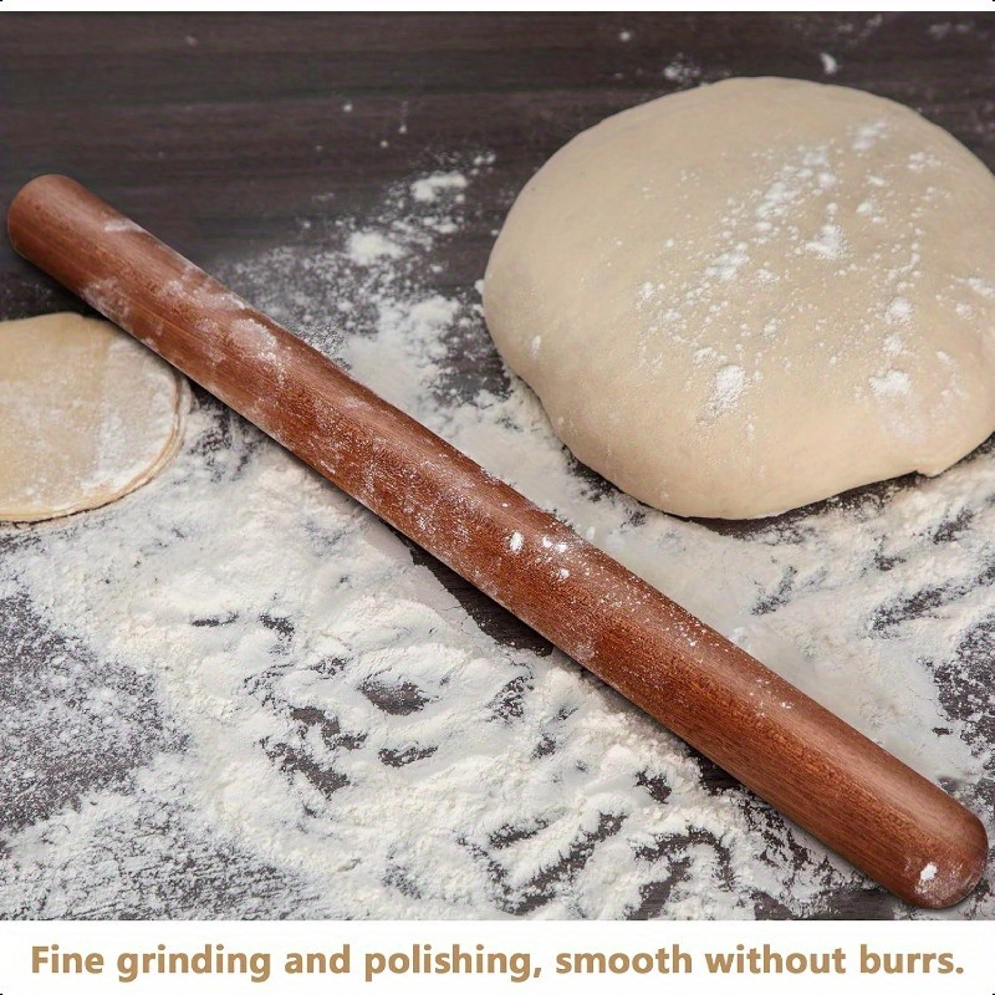 French Style Wooden Rolling Pin for Baking Extra Long Thick Dough Roller – view 5