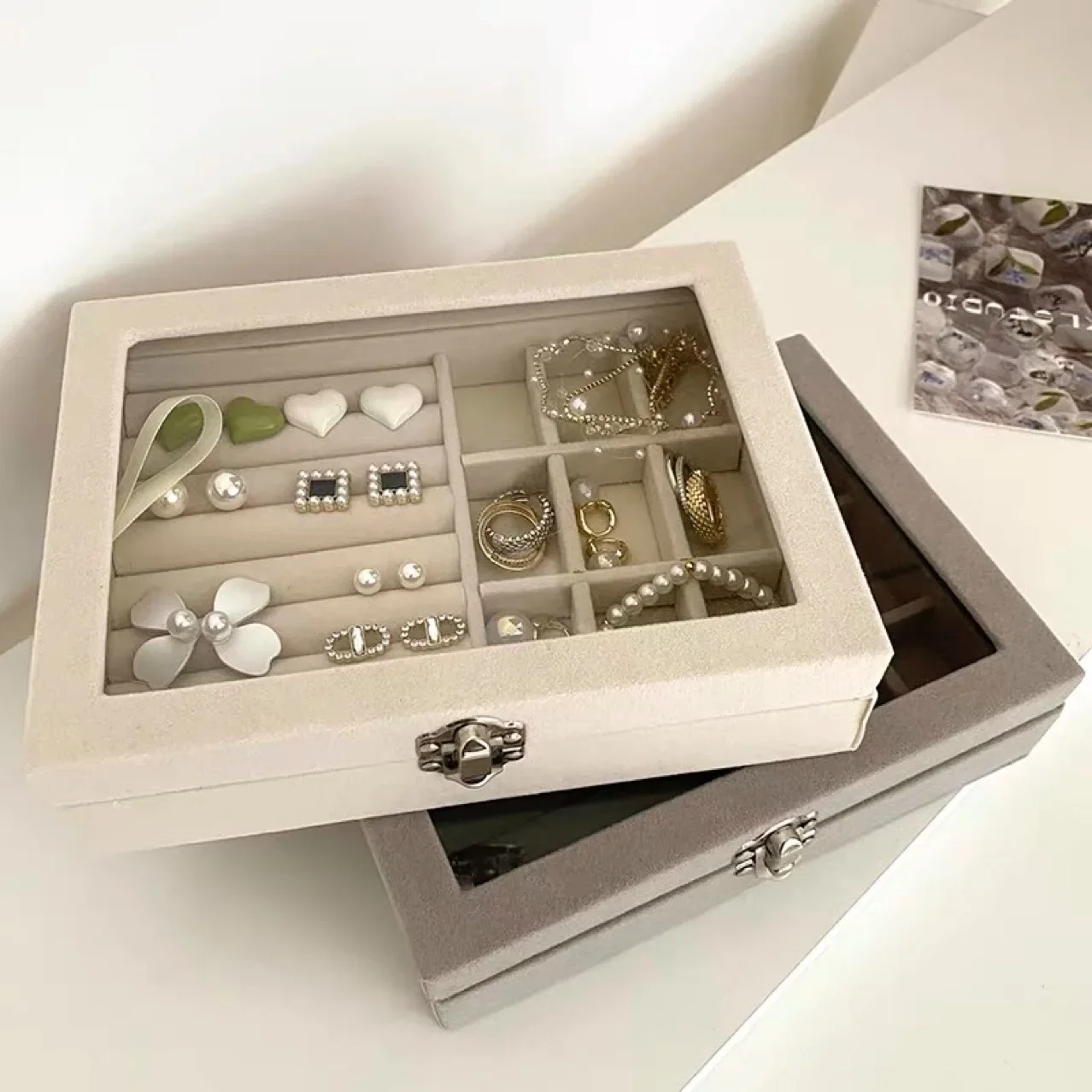 ClearView Jewelry Organizer Box for Earrings, Rings & Necklaces – view 1