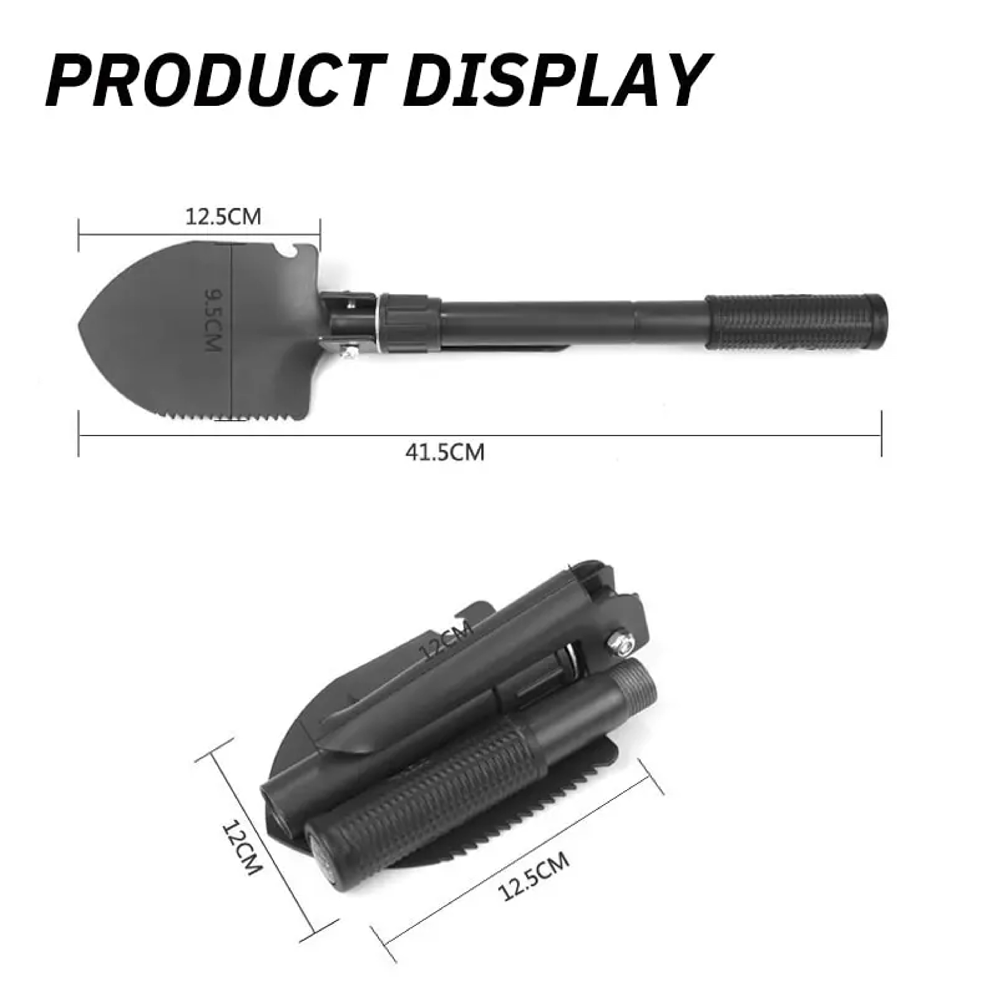 Tactical Folding Survival Shovel With Pickaxe For Camping Off Road  Emergency Use 2