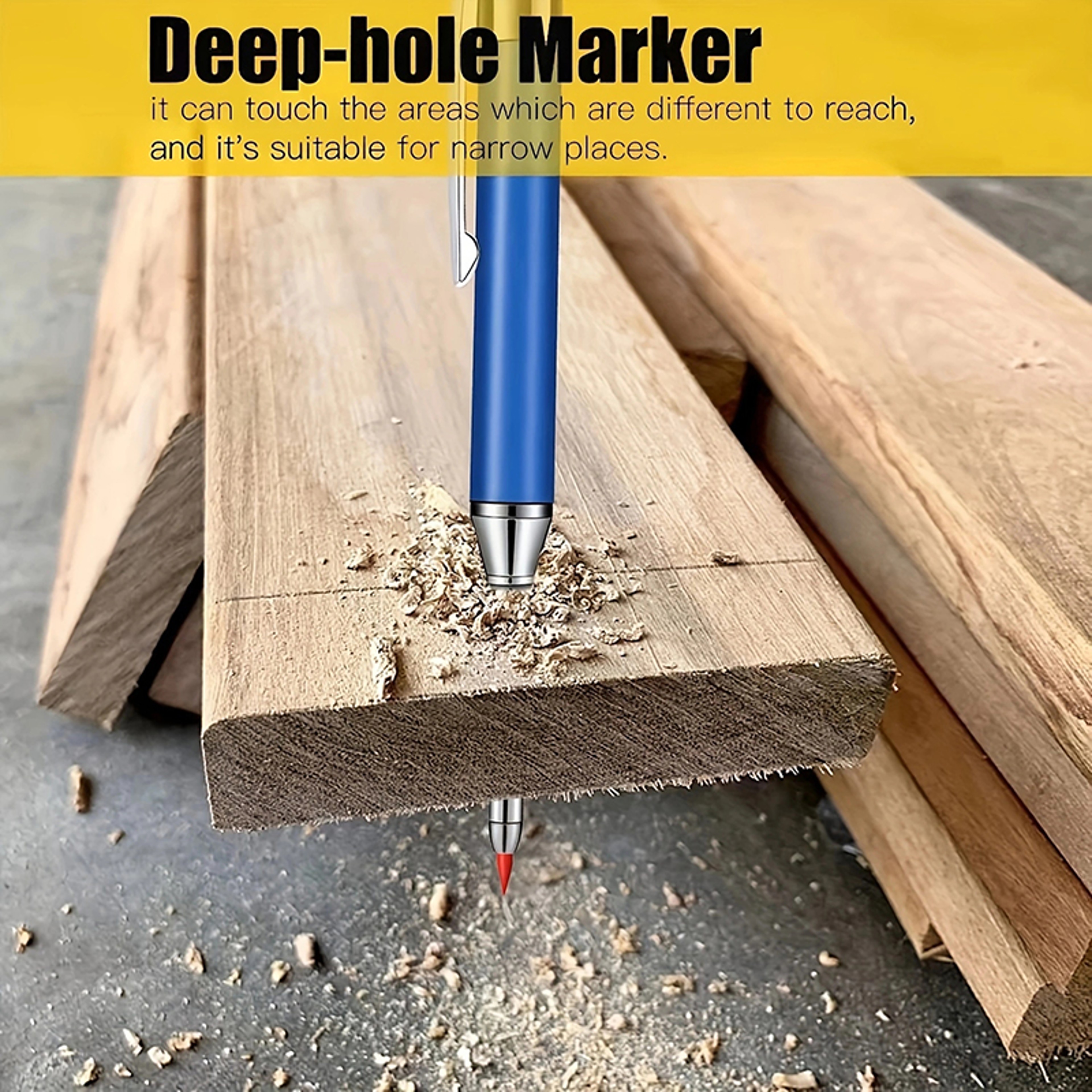 PrecisionGrip Deep Hole Carpenter Pencil For Woodworking  Construction Marking 2