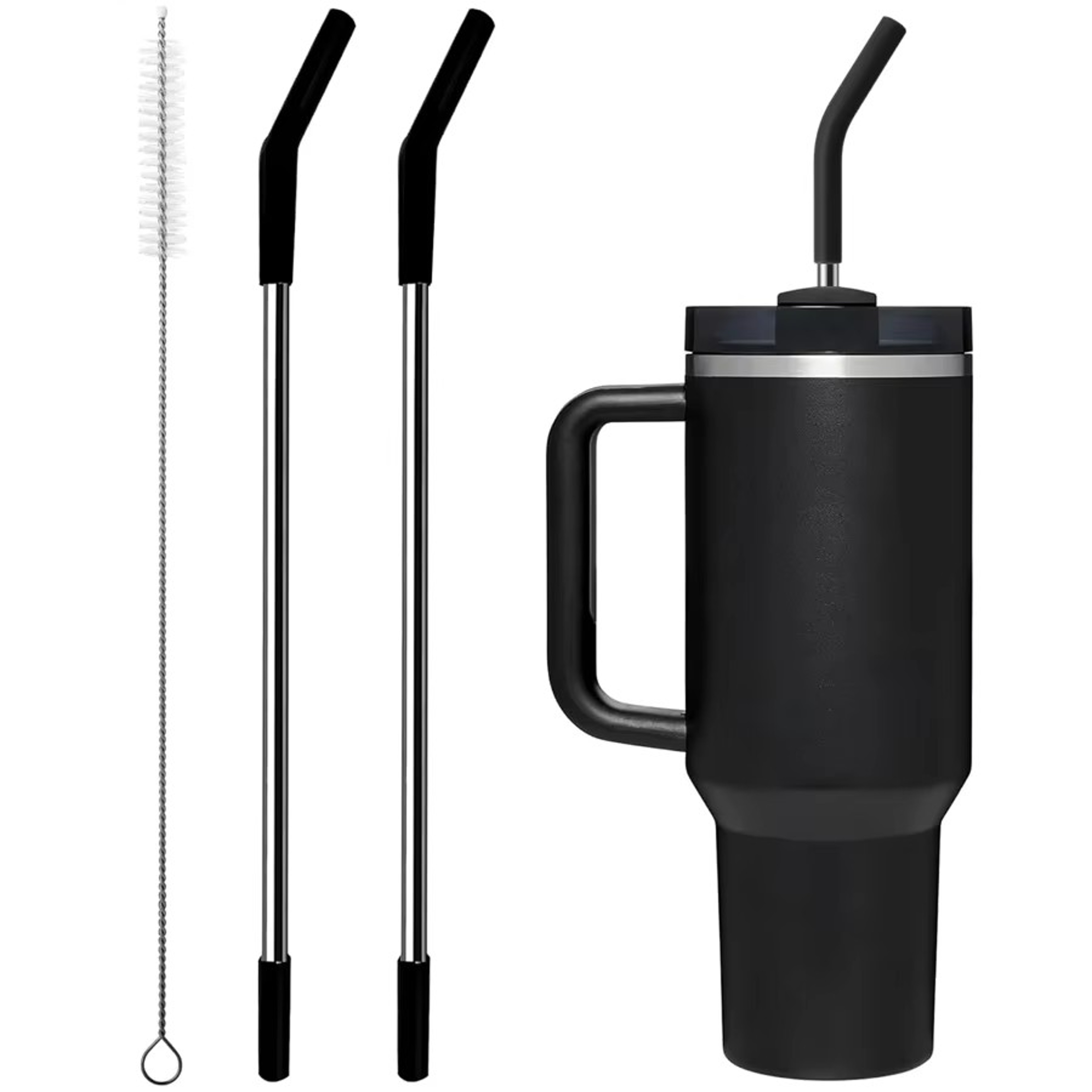 Silicone Tip Stainless Steel Replacement Straws For Stanley  Tumblers With Cleaning Brush 0