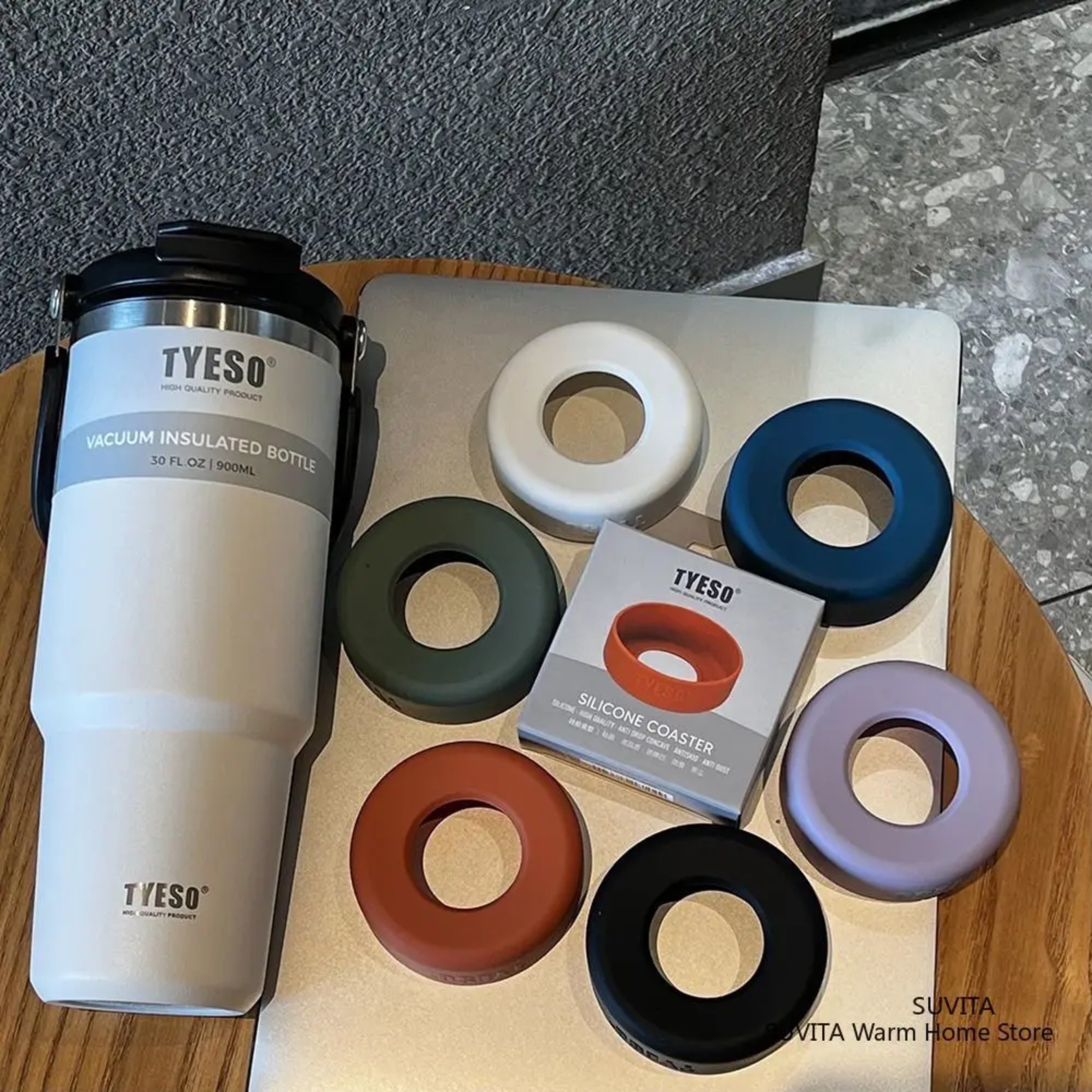 TYESO Silicone Bottle Boot Anti Slip Protective Sleeve for Water Bottles – view 1