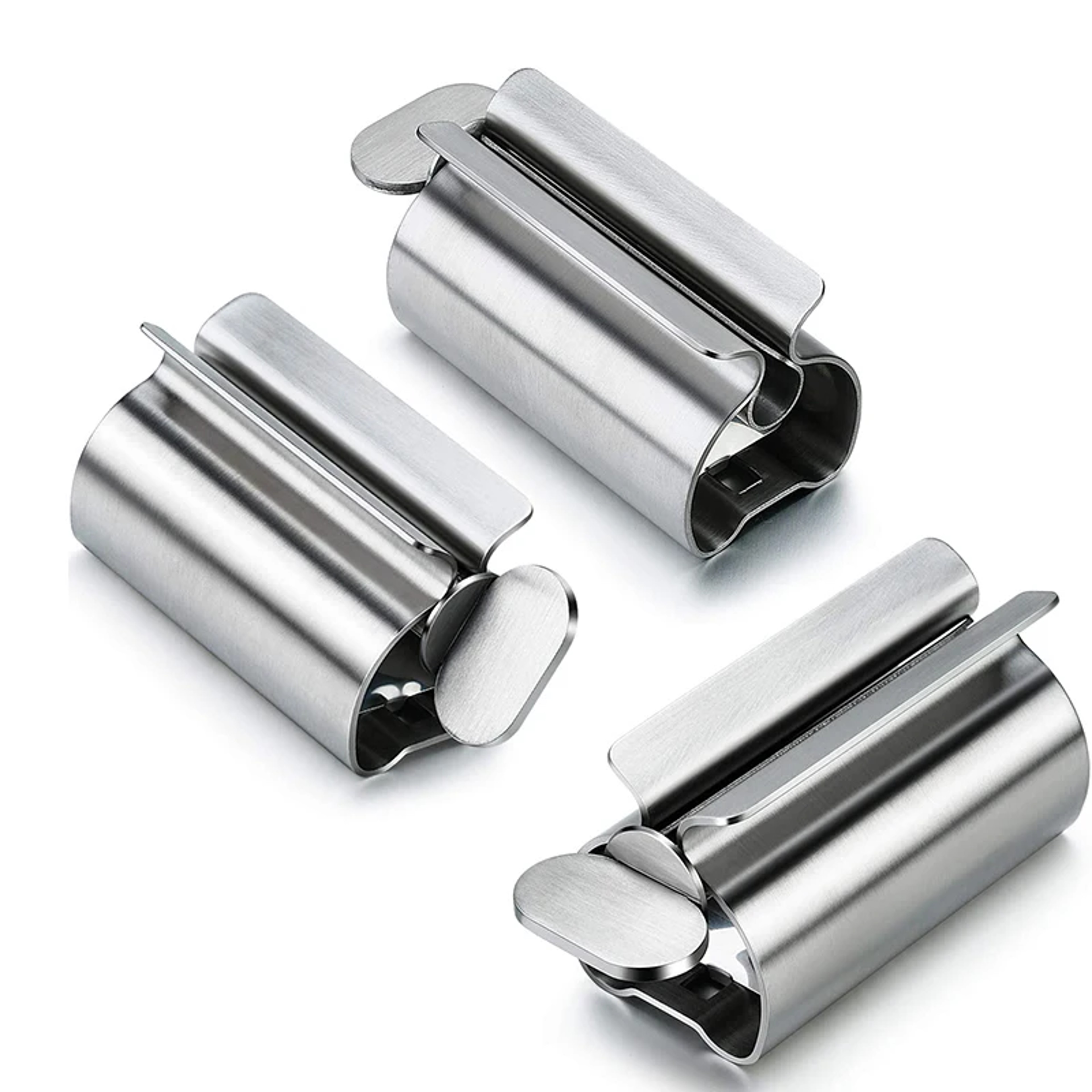 Stainless Steel Toothpaste Dispenser & Bathroom Organizer Rack Set – view 2