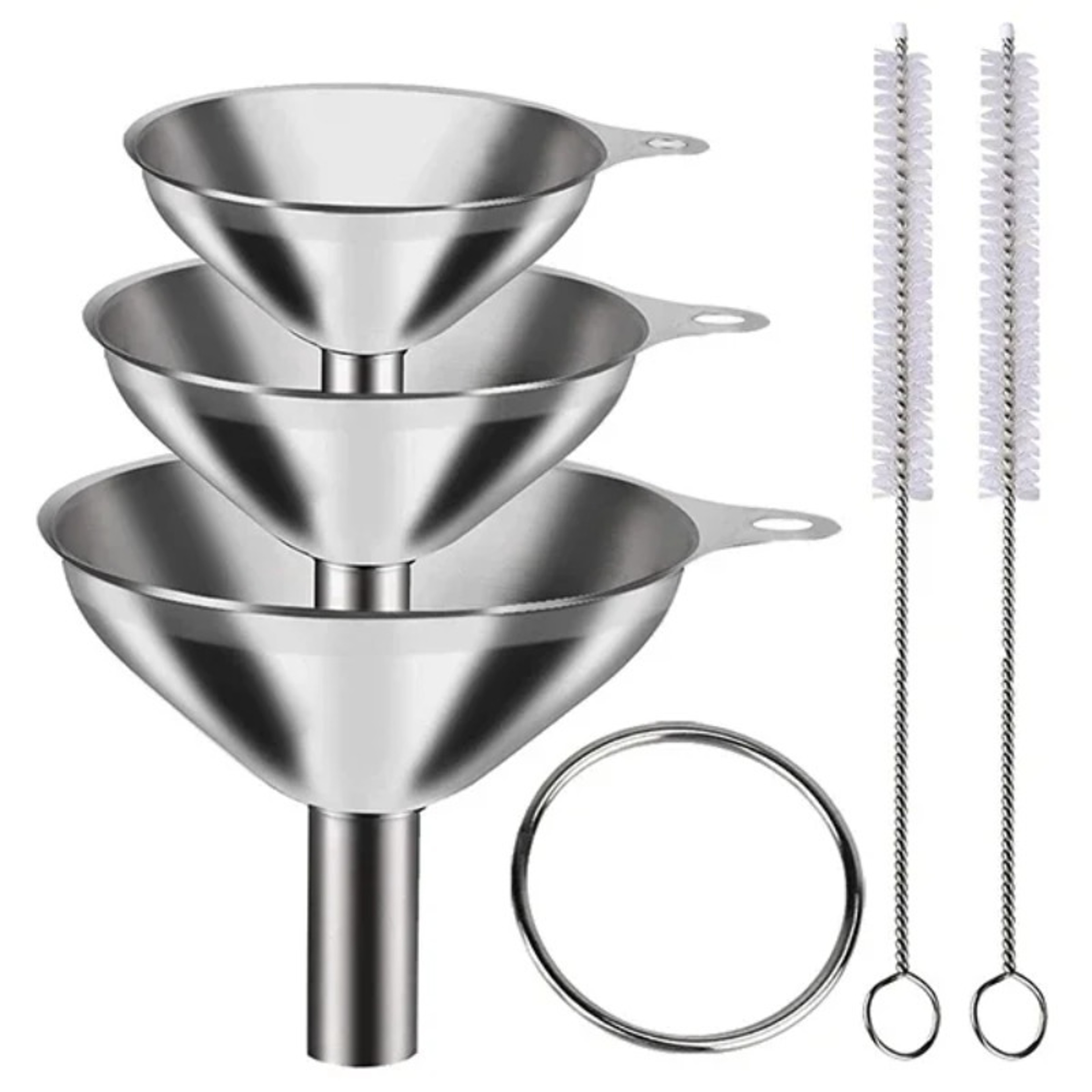 Stainless Steel Mini Funnel Set For Bottles Essential Oils  Powder Filling 4