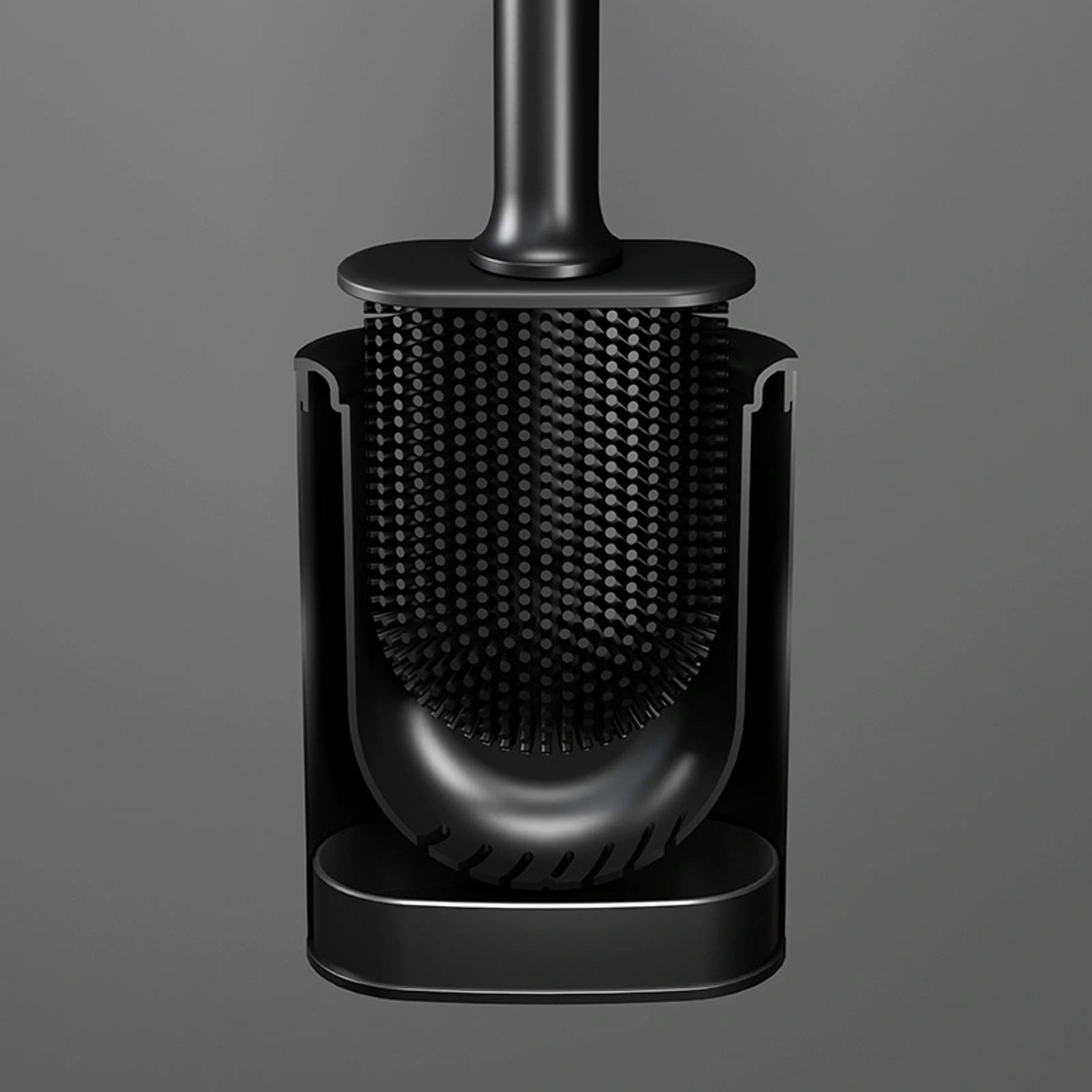Luxury Silicone Toilet Brush with Holder & Long Handle for Deep Bathroom Cleaning – view 2