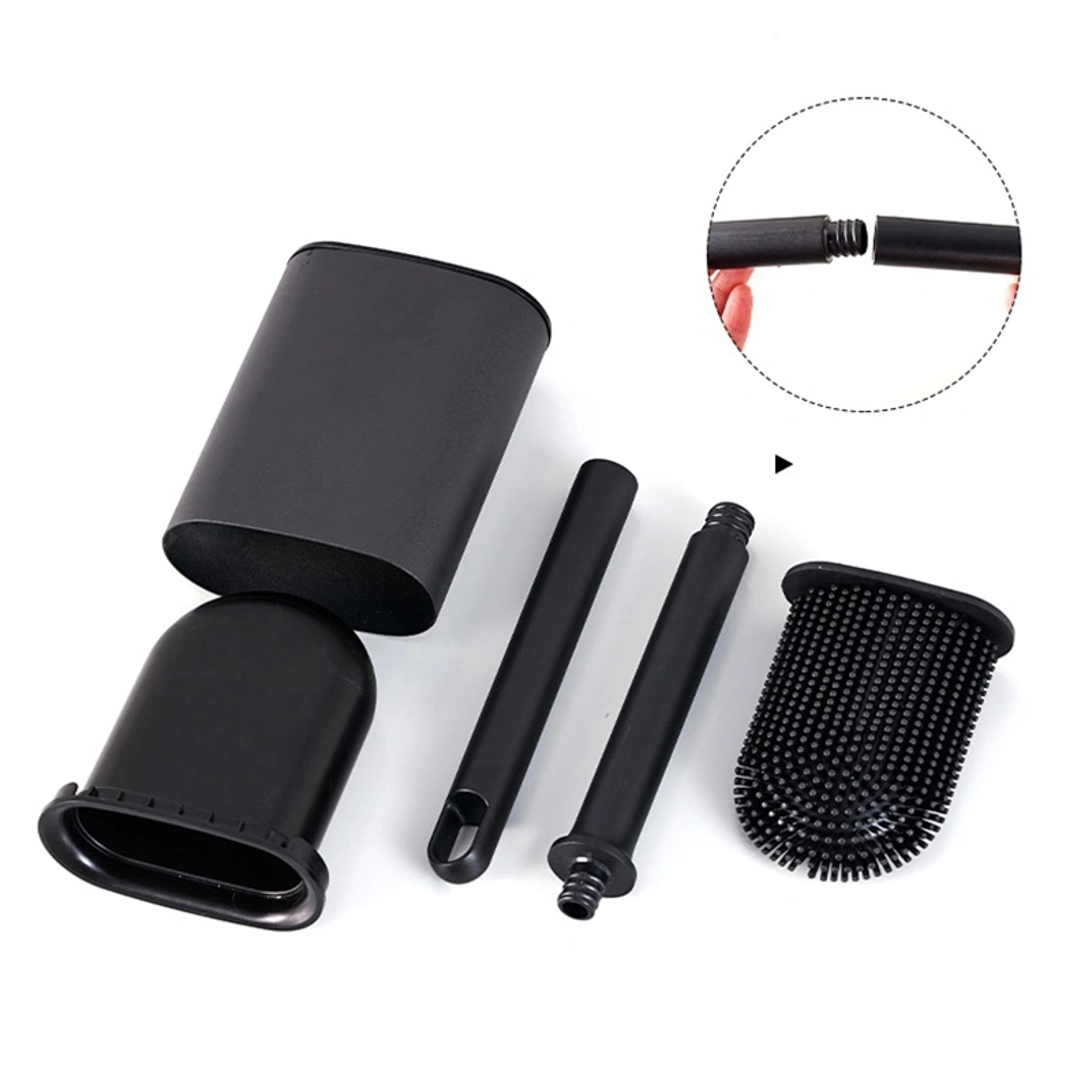 Luxury Silicone Toilet Brush with Holder & Long Handle for Deep Bathroom Cleaning – view 6