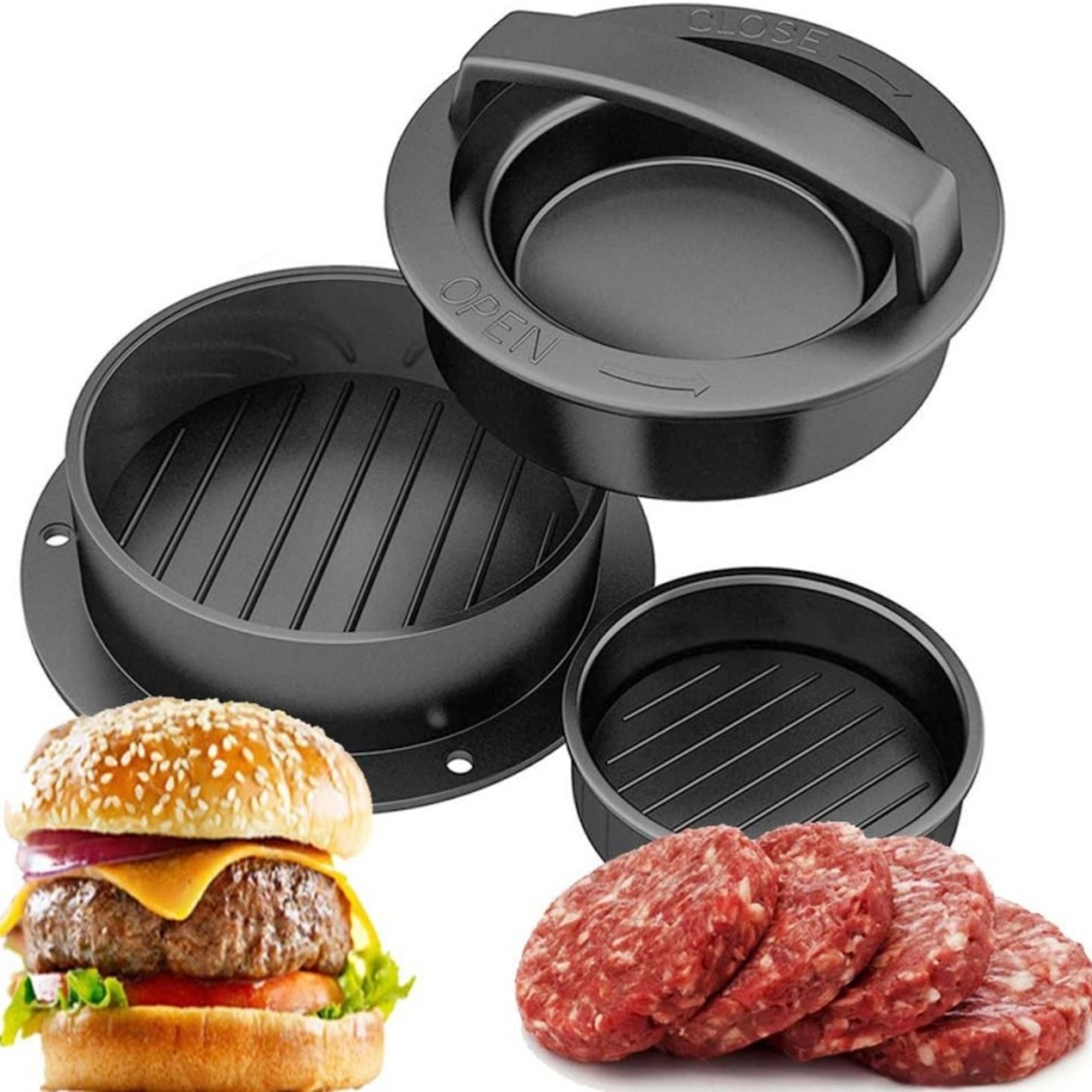 Non Stick Burger Press and Hamburger Patty Maker Mold for BBQ and Home Cooking – view 1