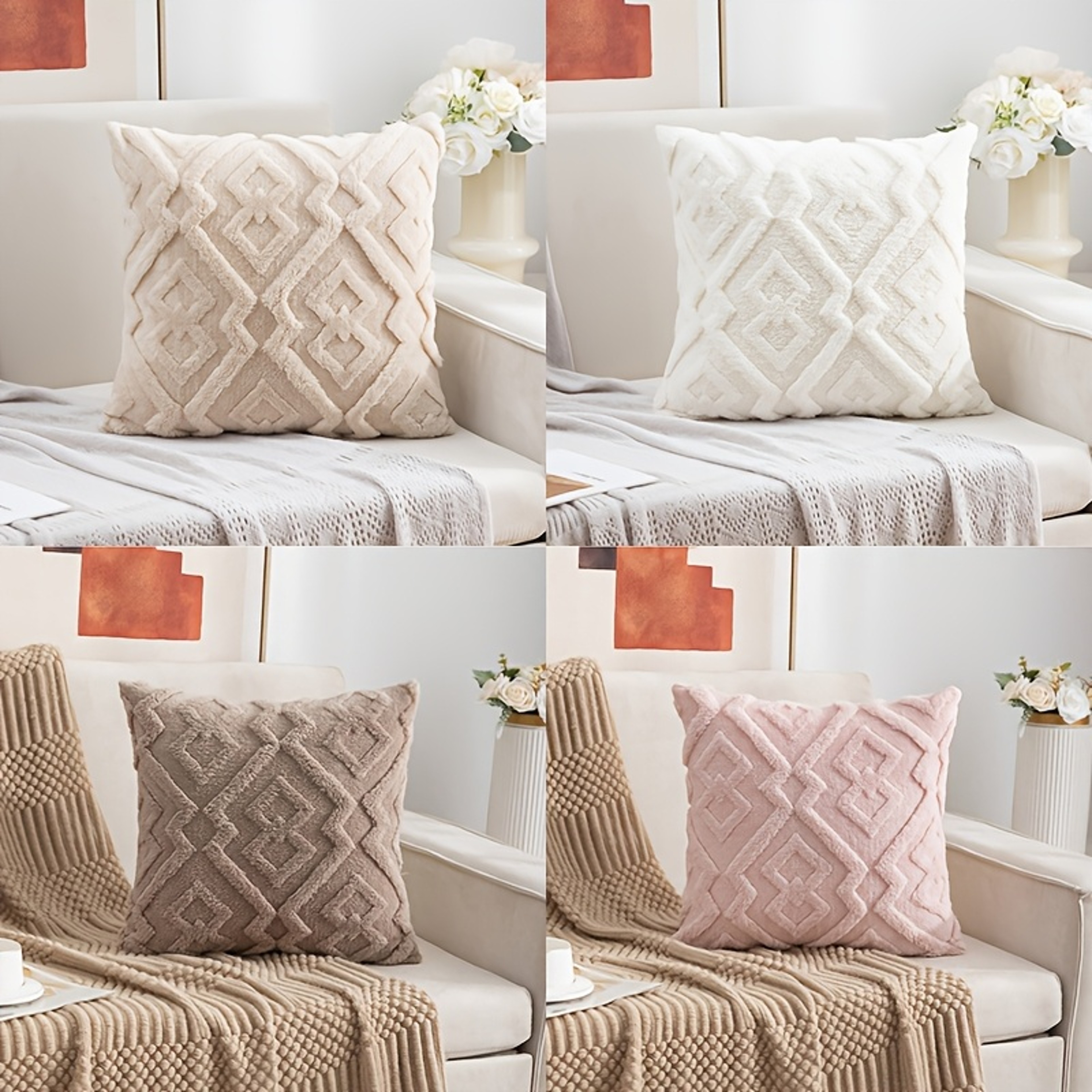 Luxury Plush Diamond Throw Pillow Cover for & Sofa and Bedroom Decor – view 1