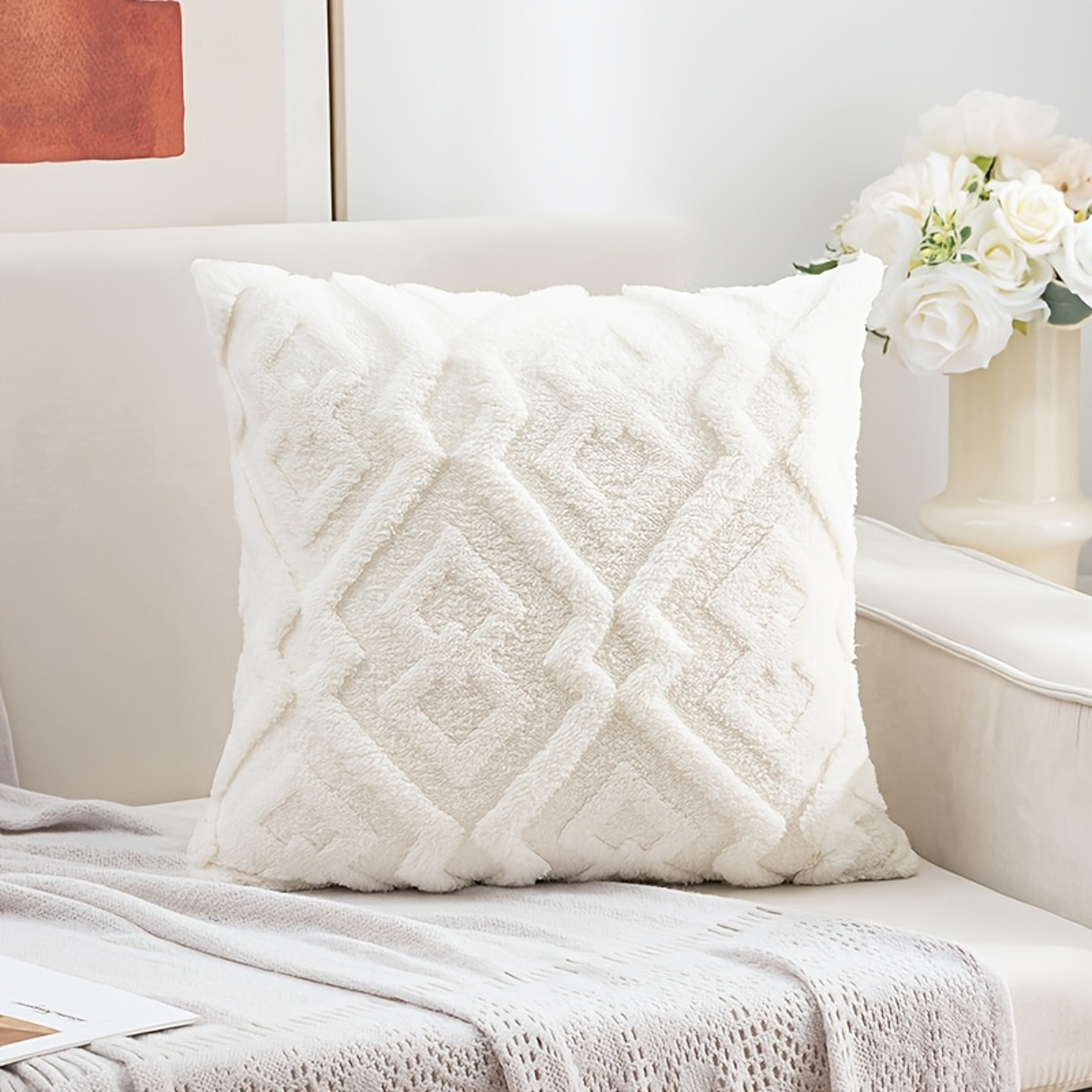 Luxury Plush Diamond Throw Pillow Cover for & Sofa and Bedroom Decor – view 3
