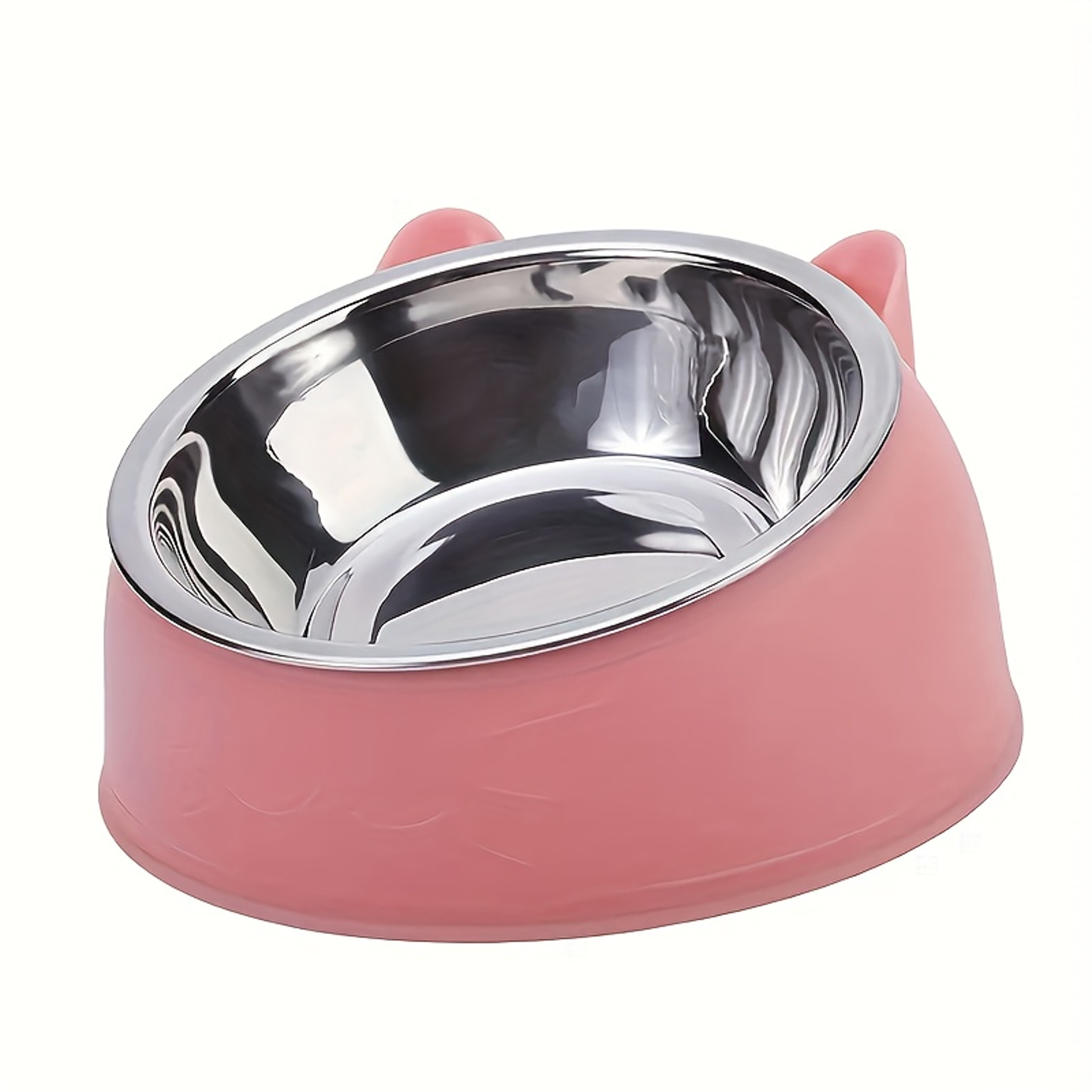 WhiskerEase Elevated Cat Bowl with Stainless Steel Tilted Feeding Dish for Cats – view 7