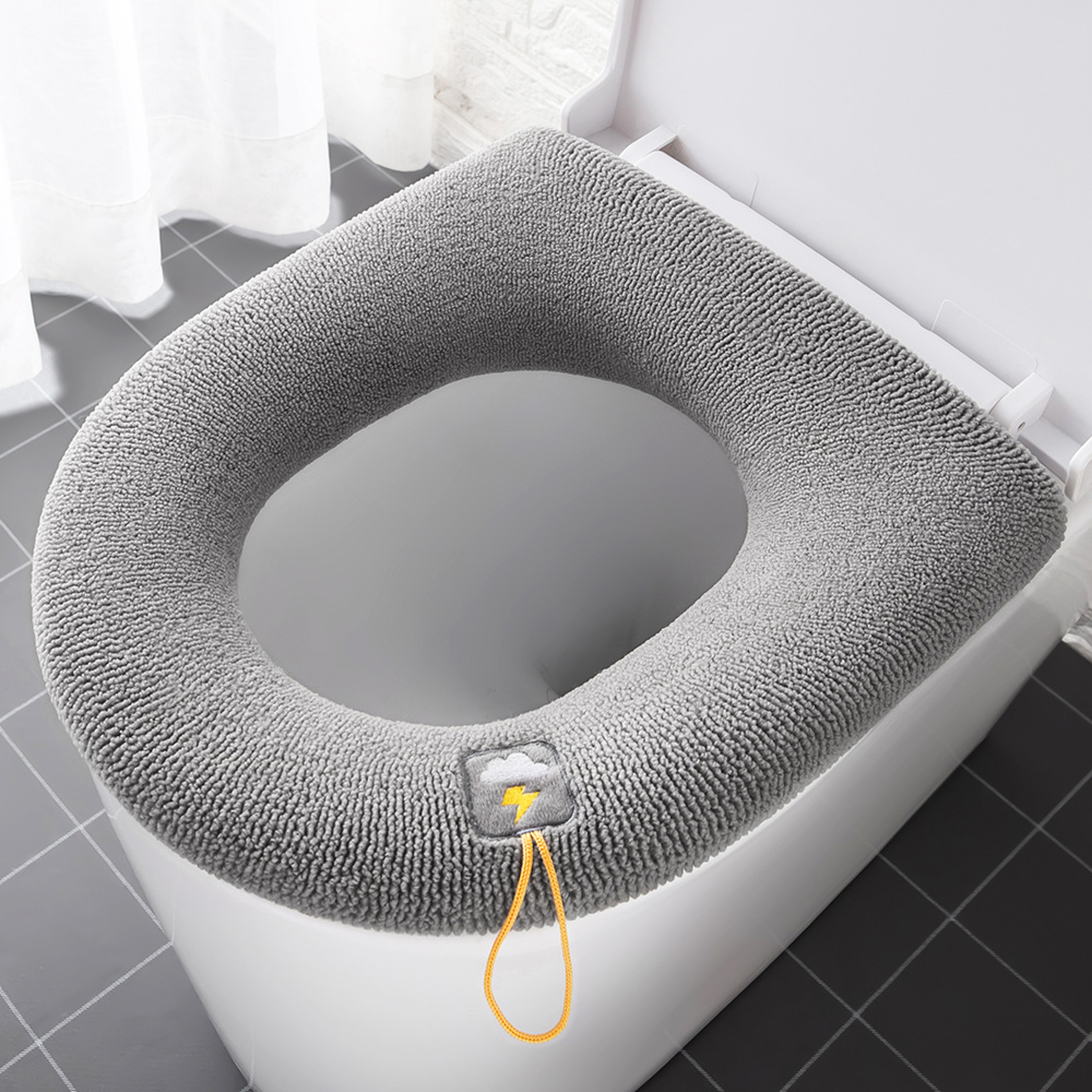 Cozy Pumpkin Pattern Toilet Seat Cover Soft Warm Bathroom Cushion 7