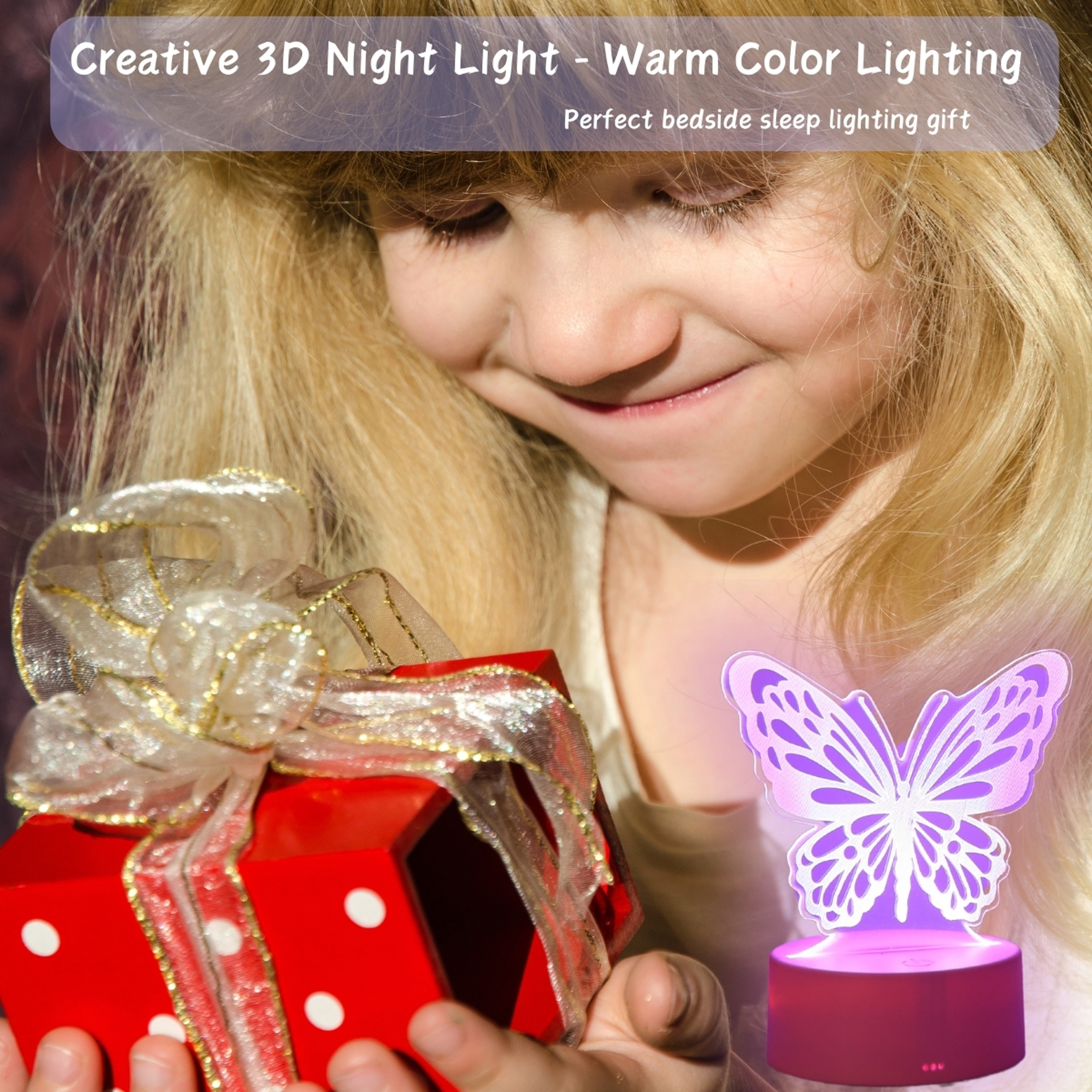 butterfly night light, USB bedside lamp, LED butterfly decor, romantic bedroom light, butterfly gift for her – view 6