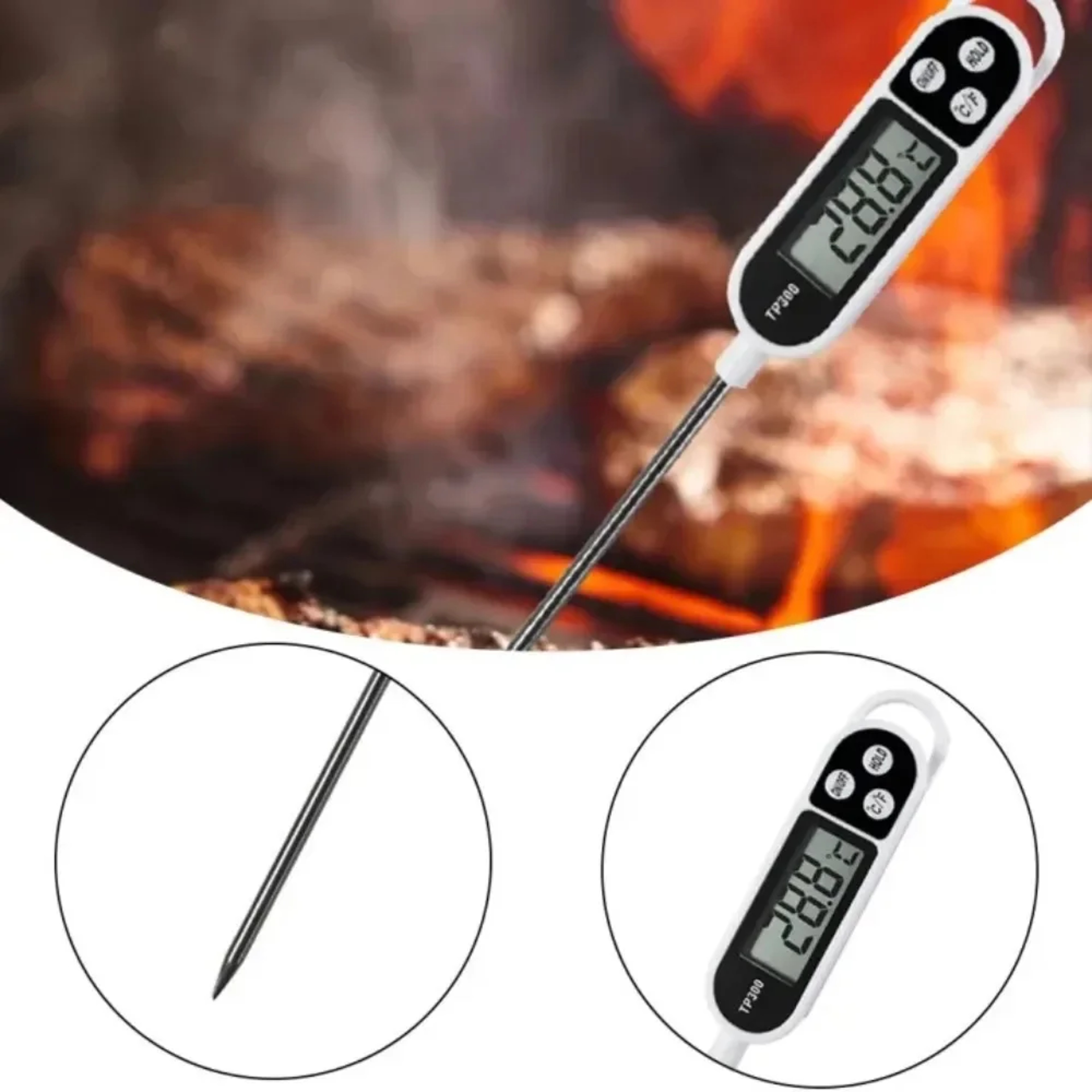 Instant Read Digital Meat Thermometer for BBQ, Frying, Baking & Kitchen Cooking – view 6