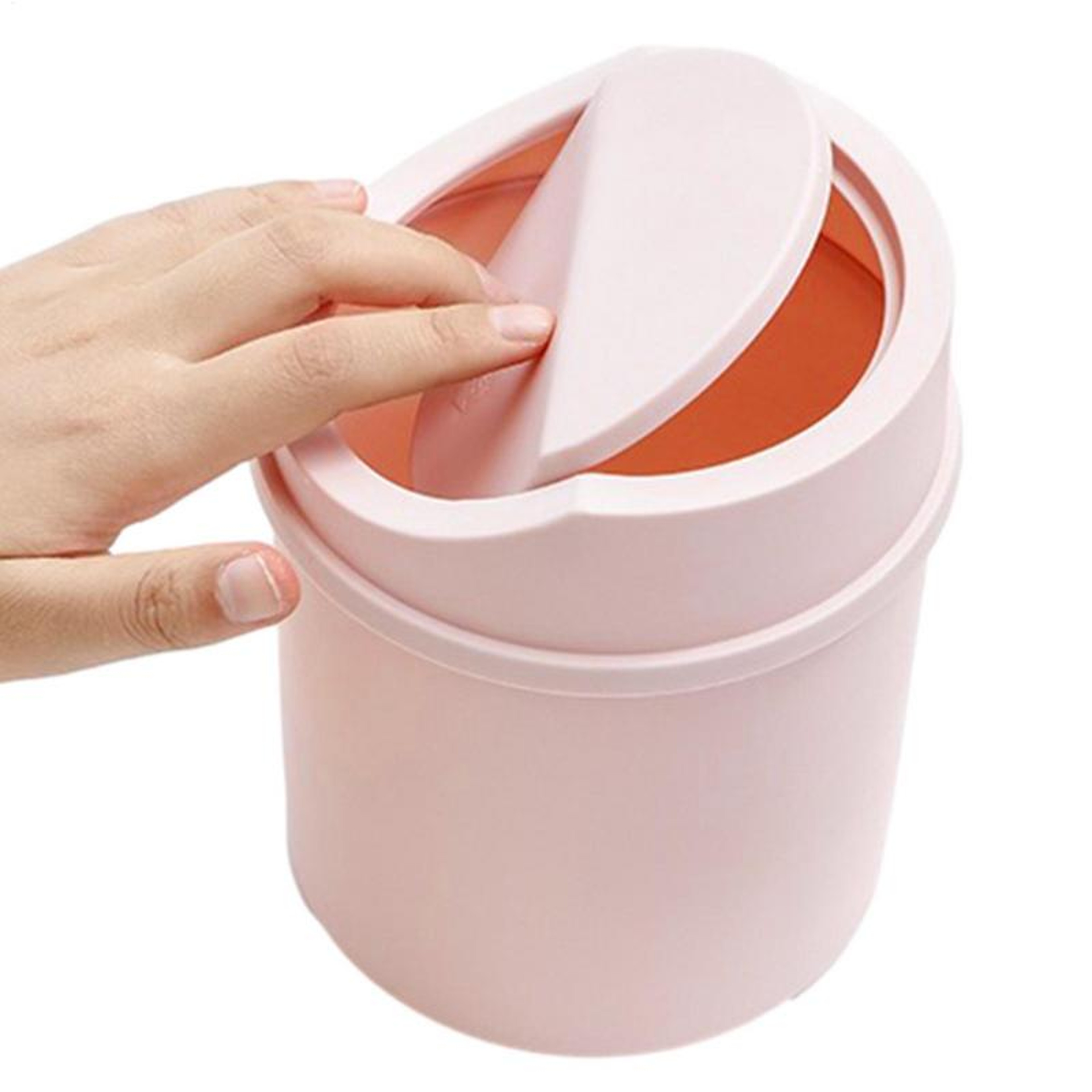 Minimalist Desktop Trash Can with Lid for Office, Vanity & Bedroom Organization – view 1
