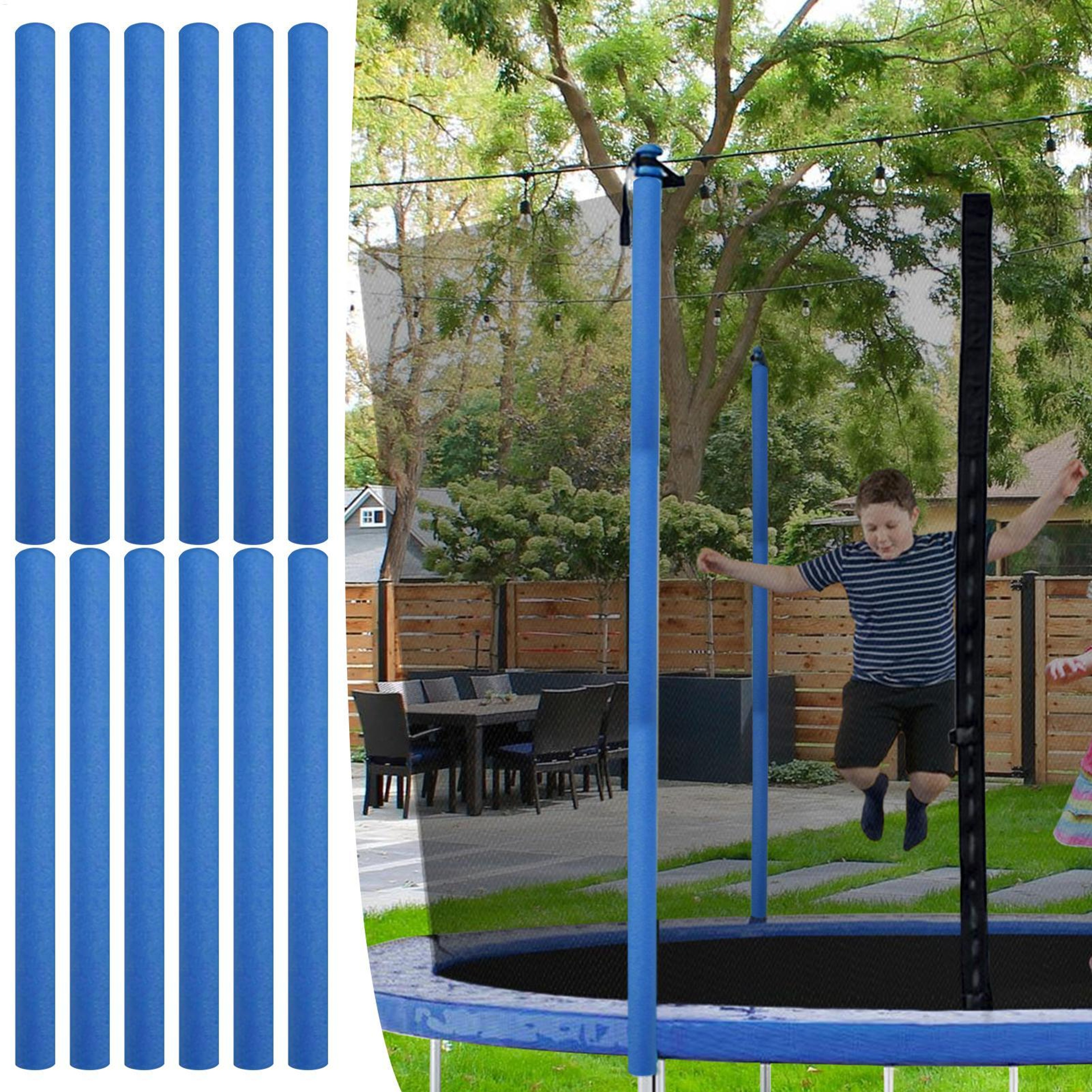Heavy Duty Trampoline Pole Cover Set With Secure Fit Trampoline Padding For Indoor  Outdoor Safety 2