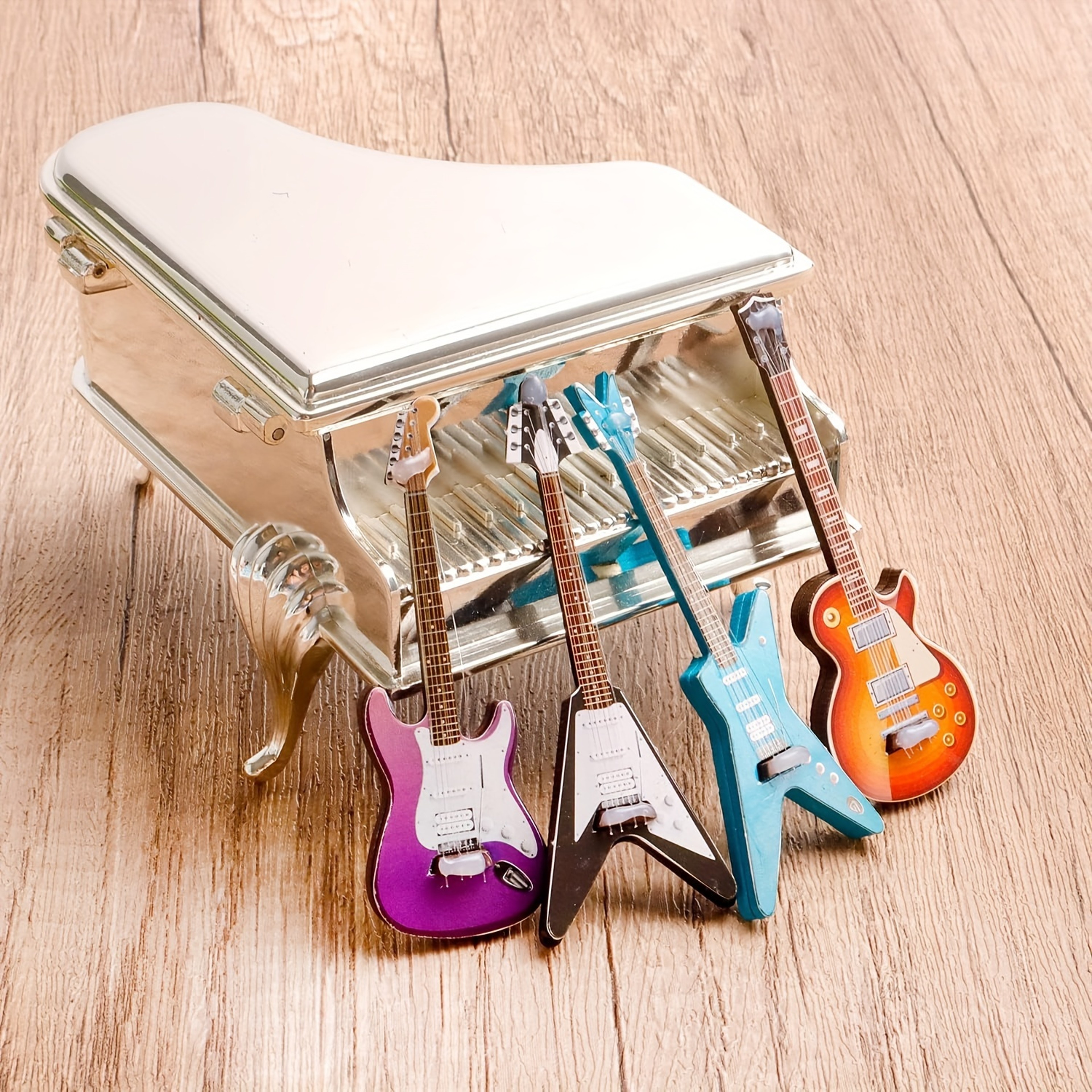Mini Electric Guitar Dollhouse Decor Set For Music Lovers  Collectors 4