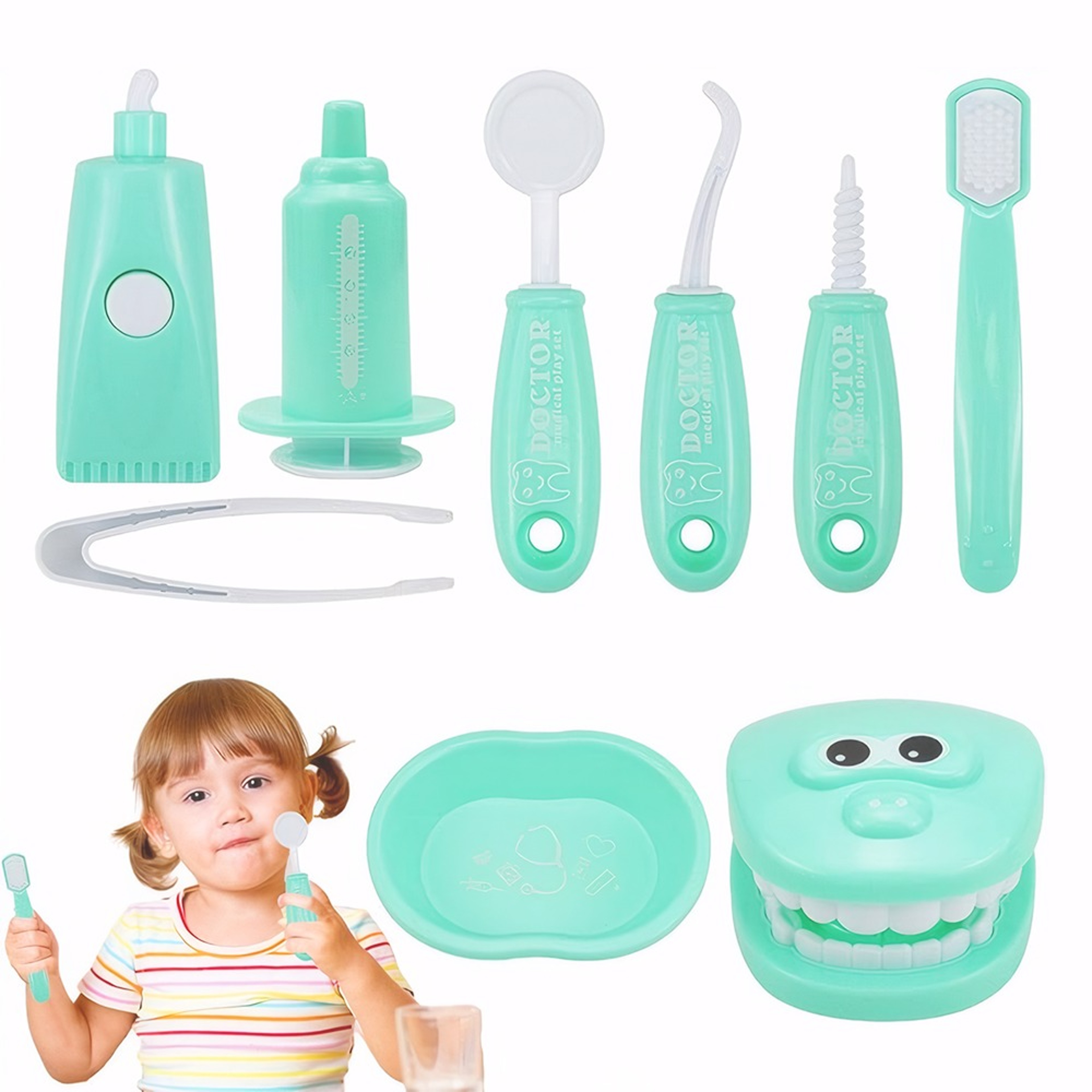 Kids Dentist Play Set Medical Kit for Pretend Play and Healthy Brushing Habits – view 1