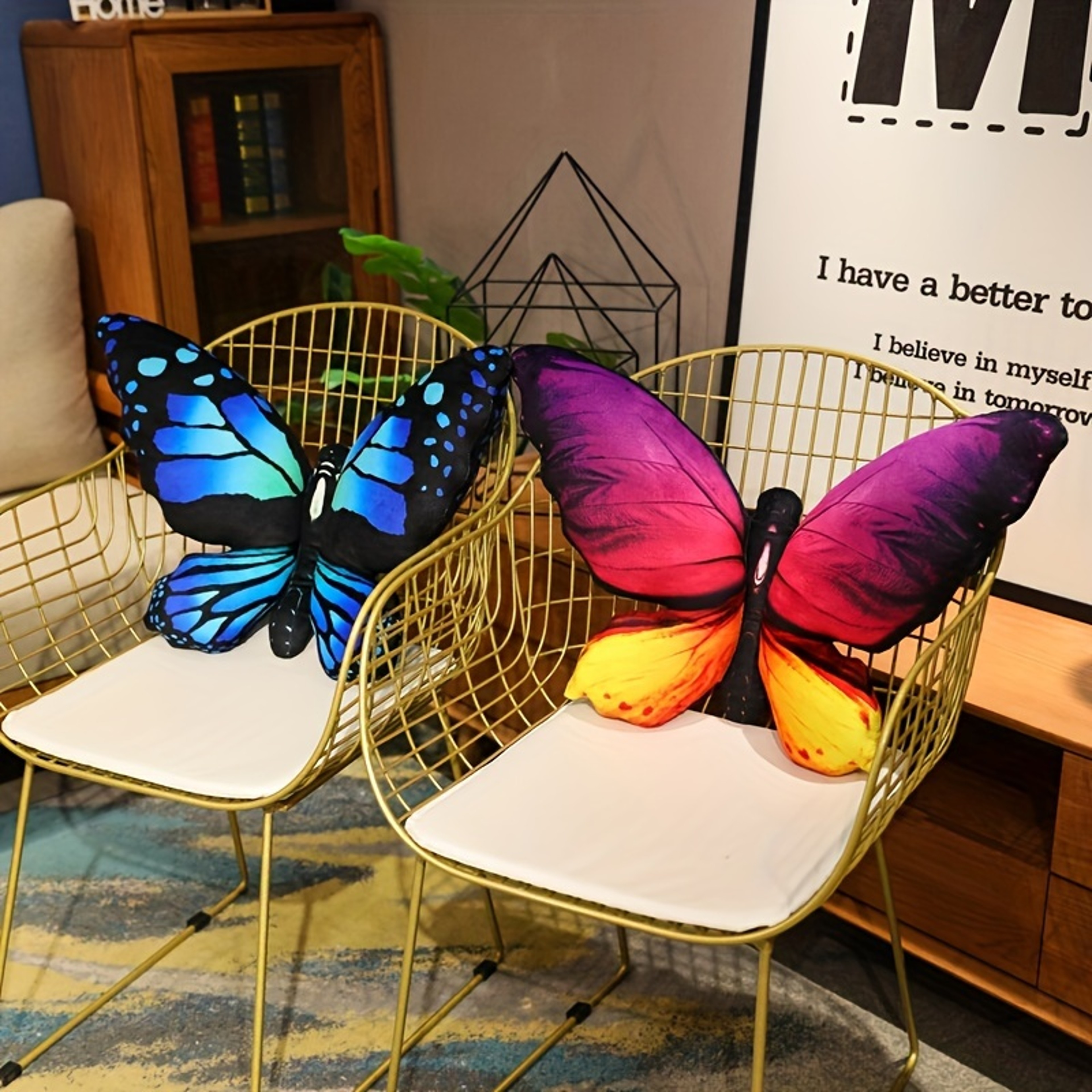 Butterfly Plush Throw Pillow Cushion for Couch, Bed & Cozy Room Decor – view 6
