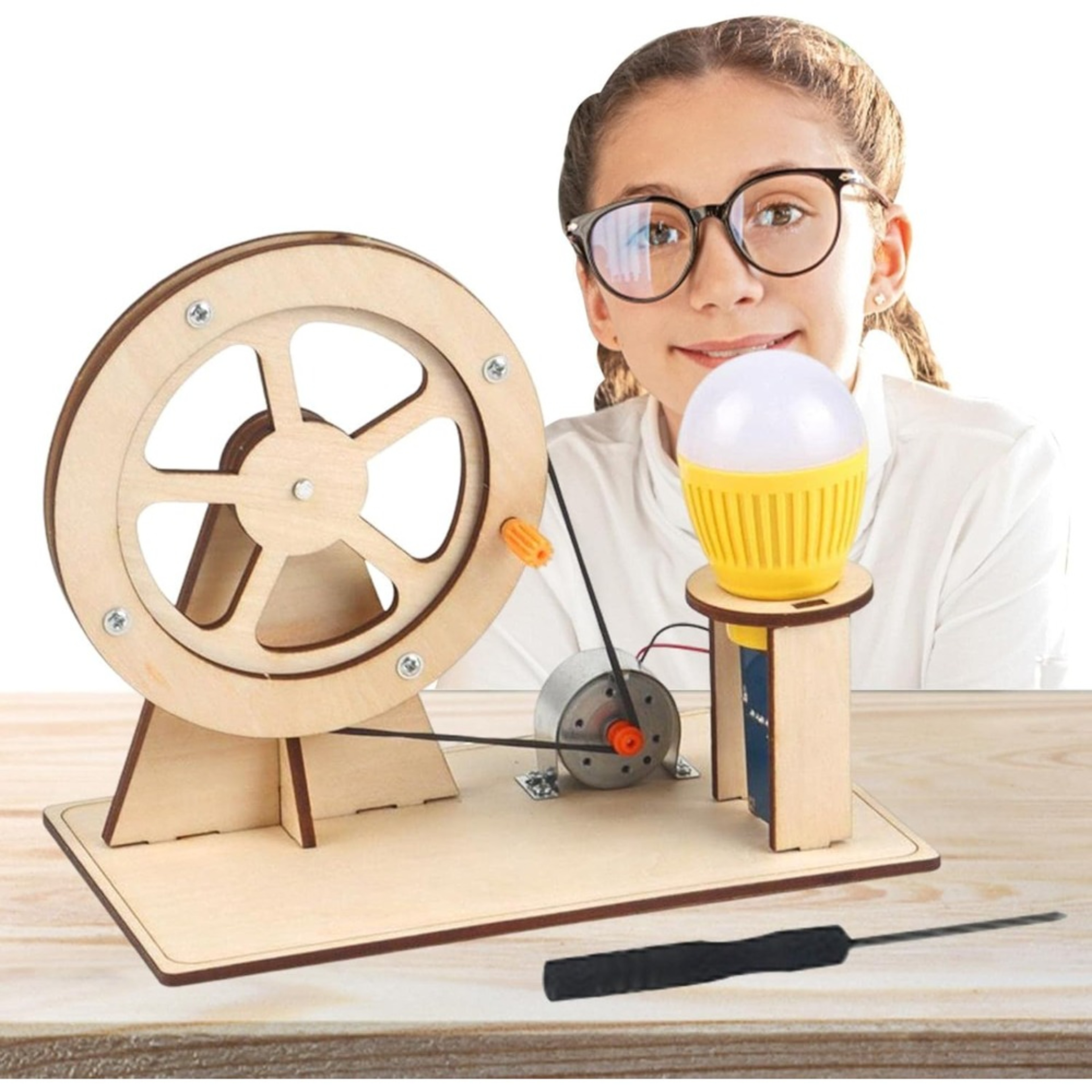 Hand Crank STEM Generator Kit for Kids DIY Science Experiment Building Toy – view 1