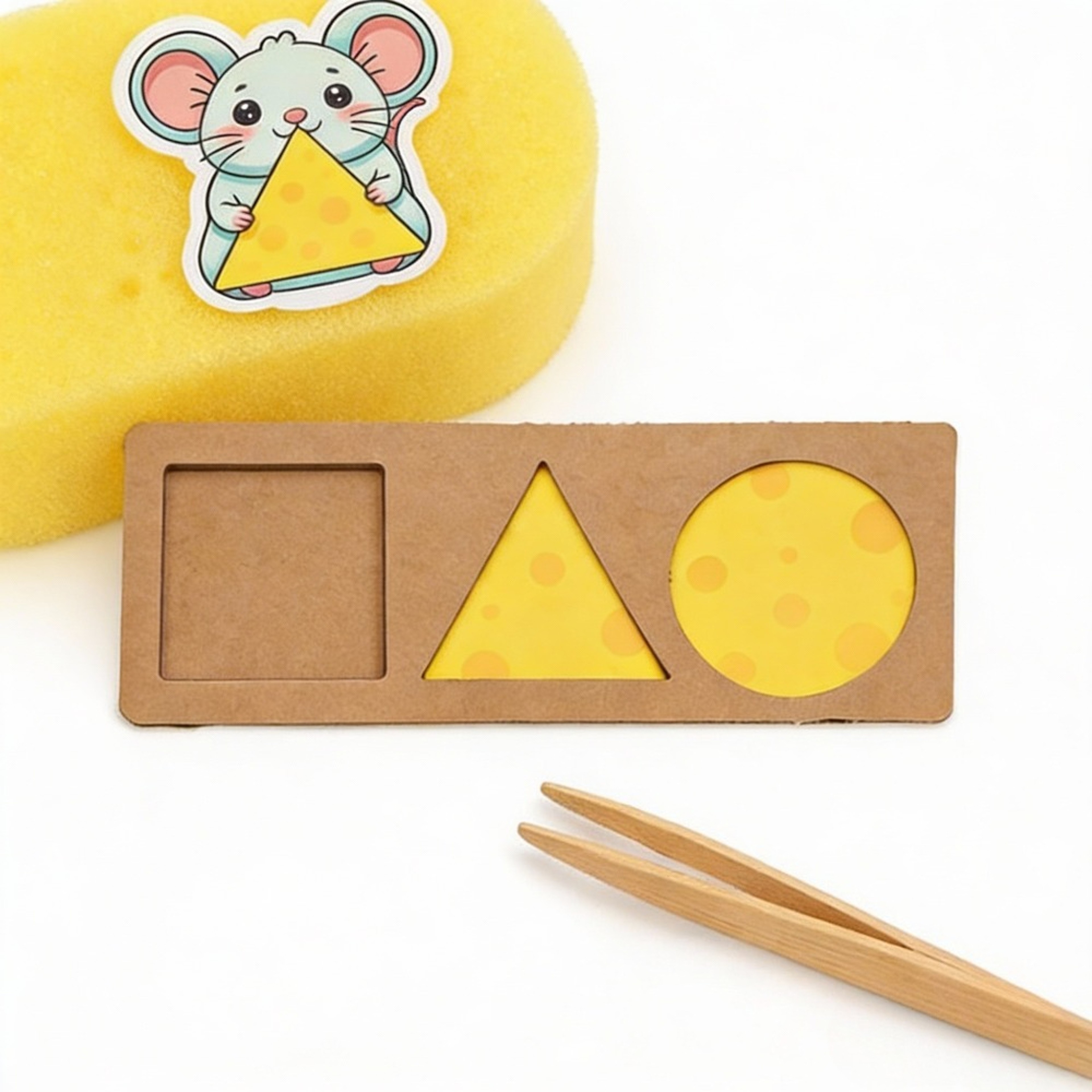 Montessori Shape Matching Game Cheese Mice Puzzle for Toddlers and Family Learning Fun – view 4