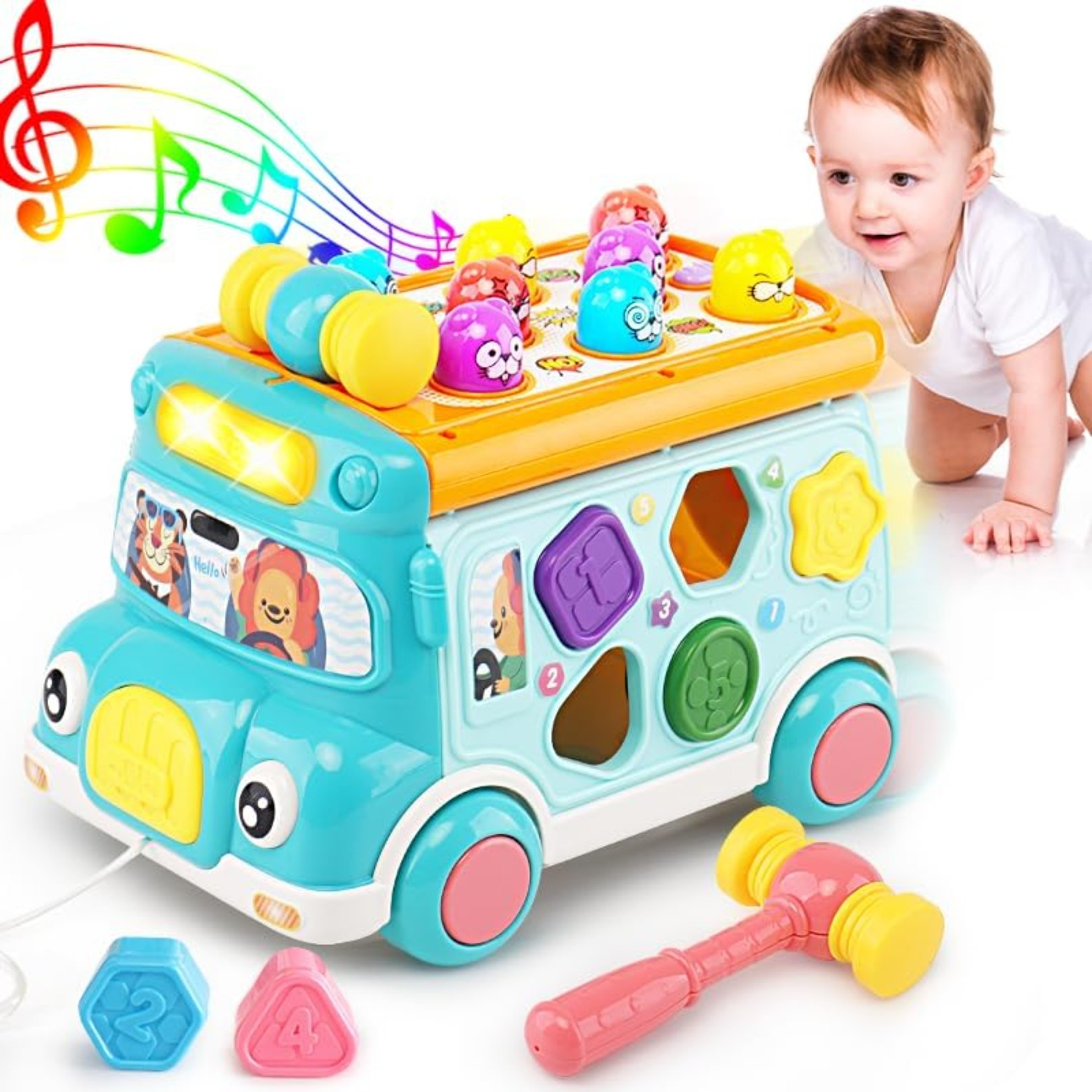 Melody PlayBus Interactive Learning Toy with Lights, Sounds & Shape Sorter – view 1