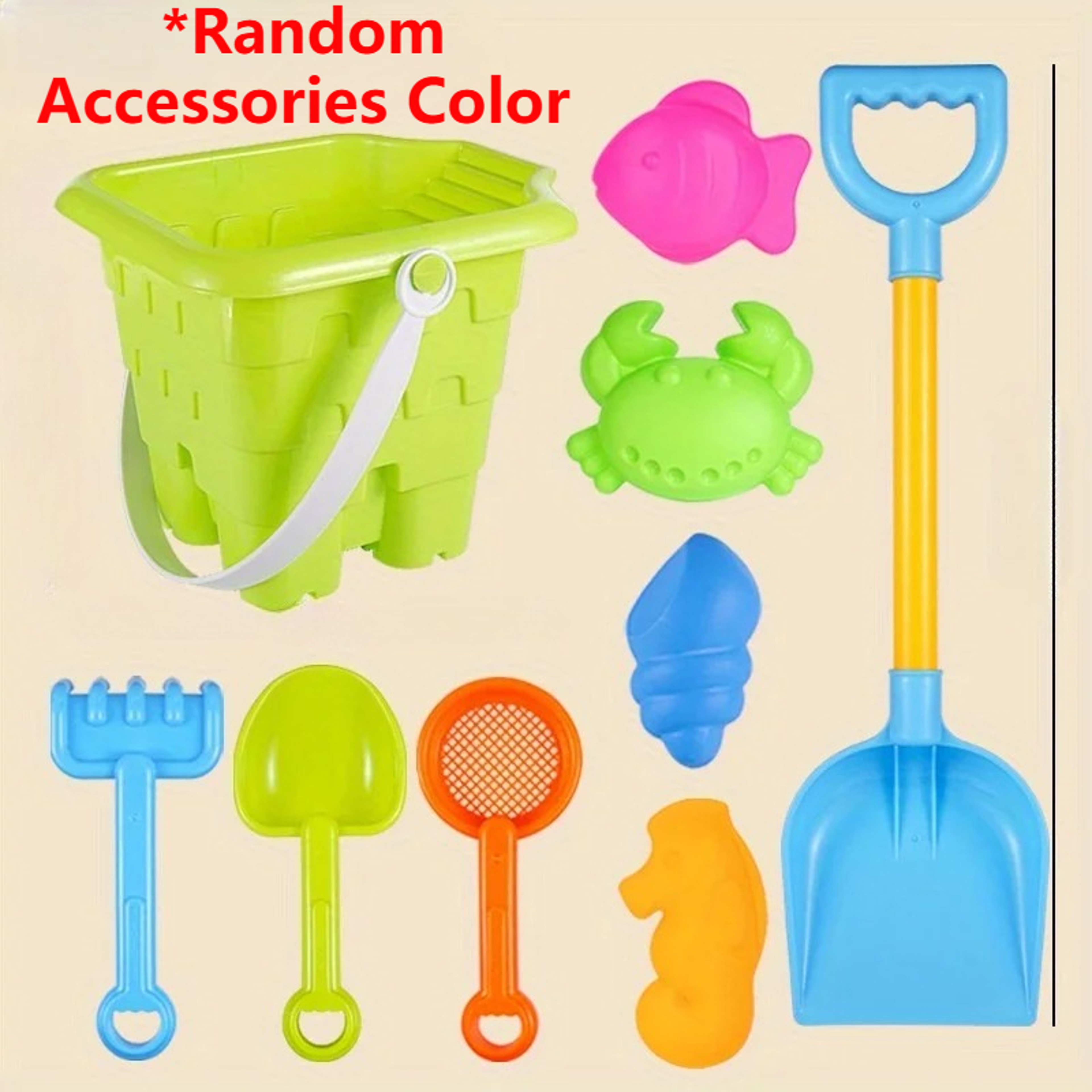 Kids Beach Sandcastle Toy Set With Bucket Shovels  Animal Molds For Toddlers 7