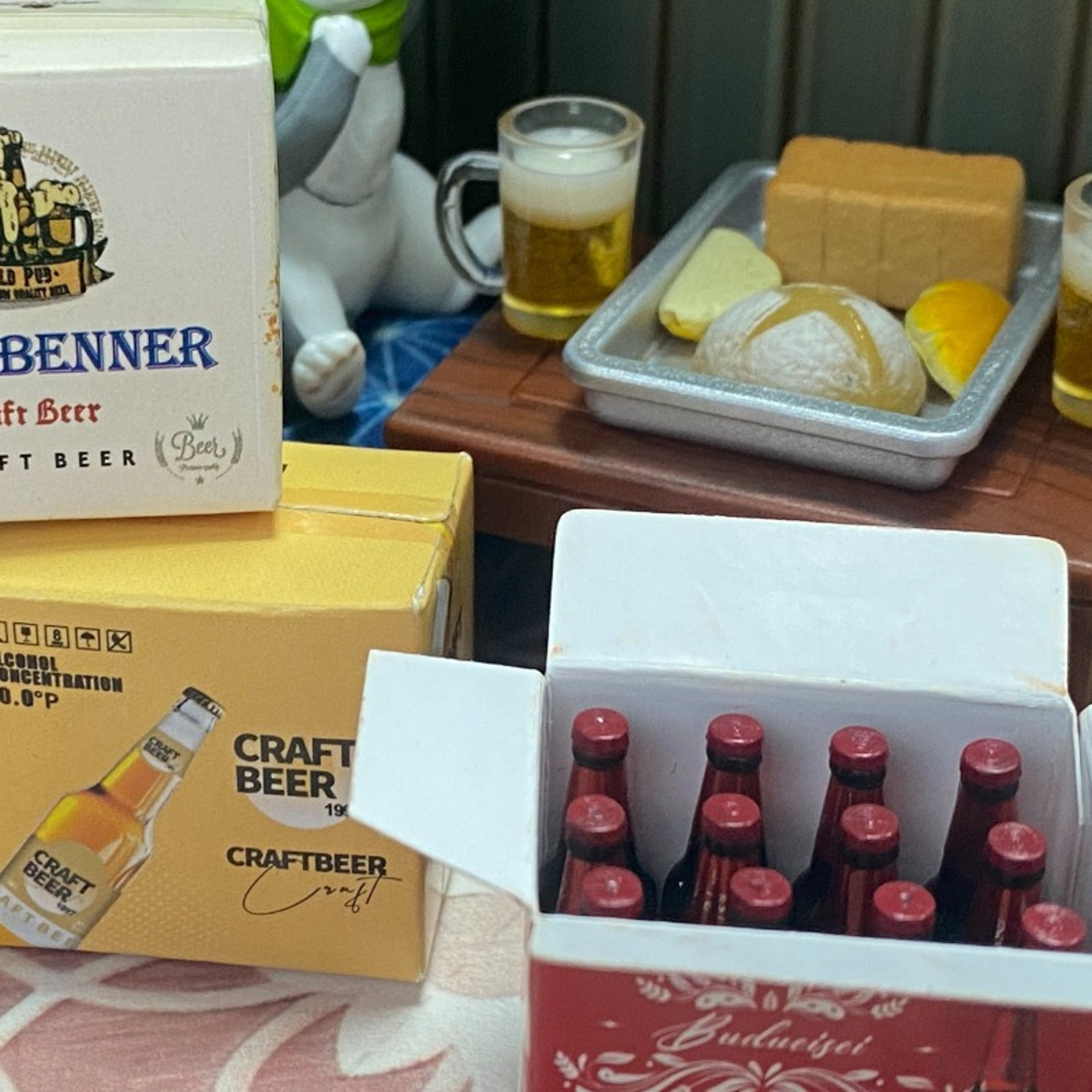 Mini Budweiser Beer Bottle Set for Dollhouse Bar Decor & Pretend Play Accessories – view 4