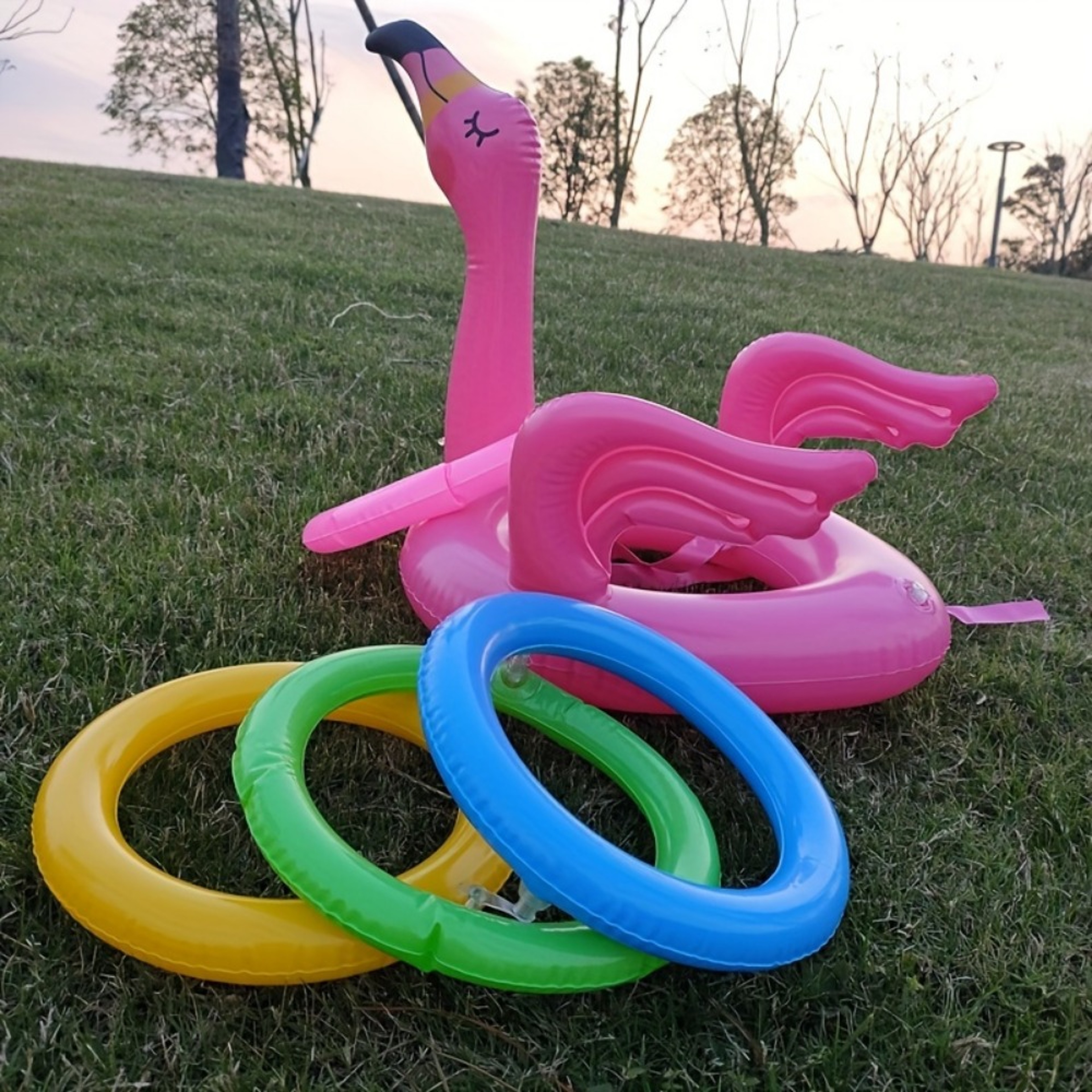 Flamingo Ring Toss Pool Game Set For Kids And Family Parties 3