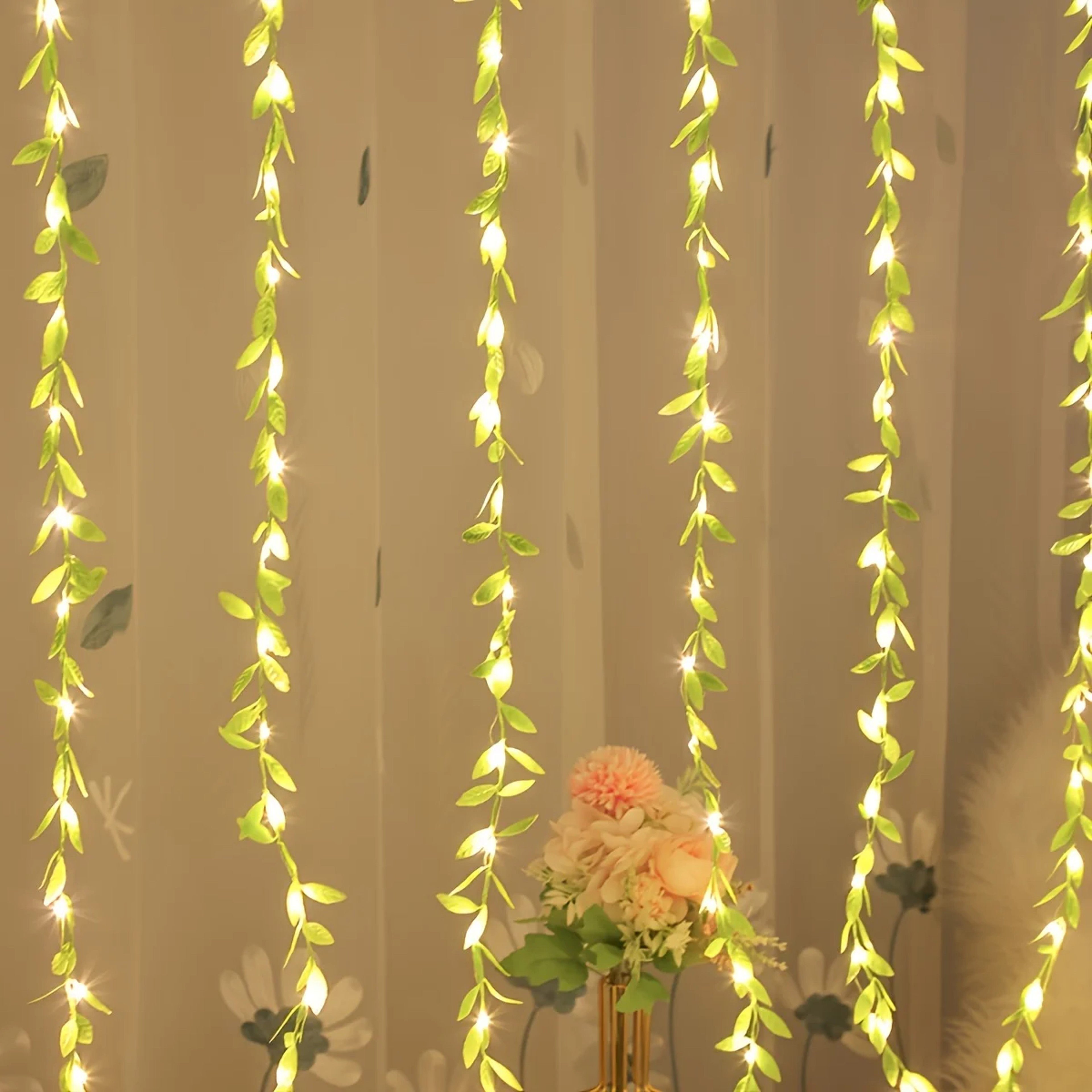 Enchanted Willow Vine Fairy Lights Battery Operated Leaf String Decor – view 6