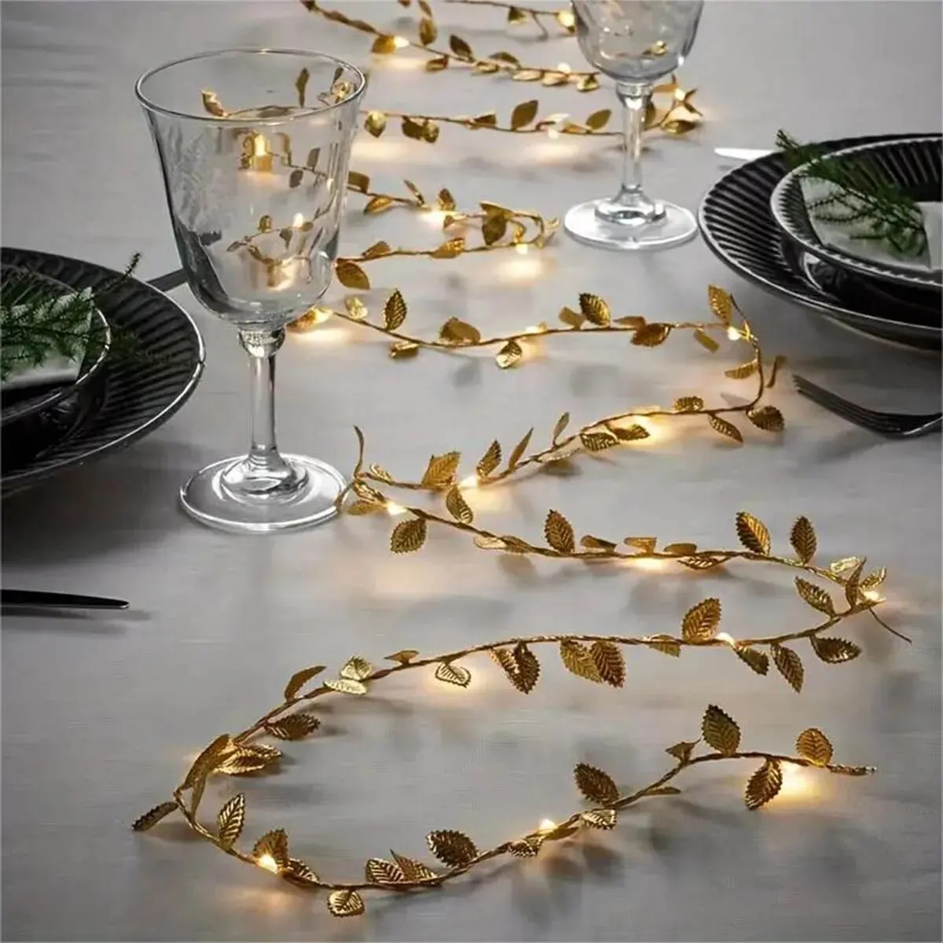 Golden Leaf Fairy String Lights Battery Powered LED Decor for Weddings, Bedrooms & DIY Crafts – view 7