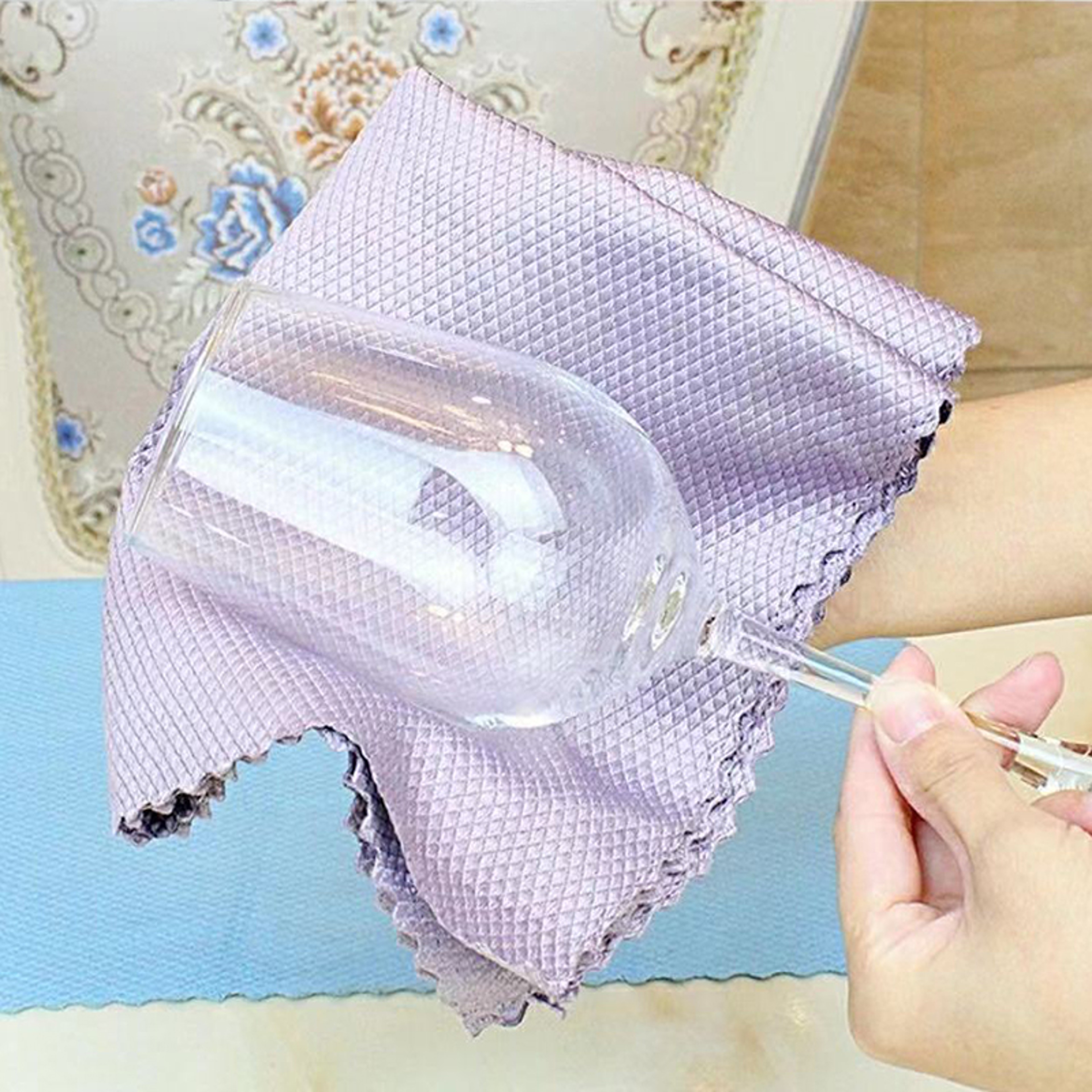 Ultra Absorbent Microfiber Dish Cloth Set For Kitchen  Glass Cleaning 1