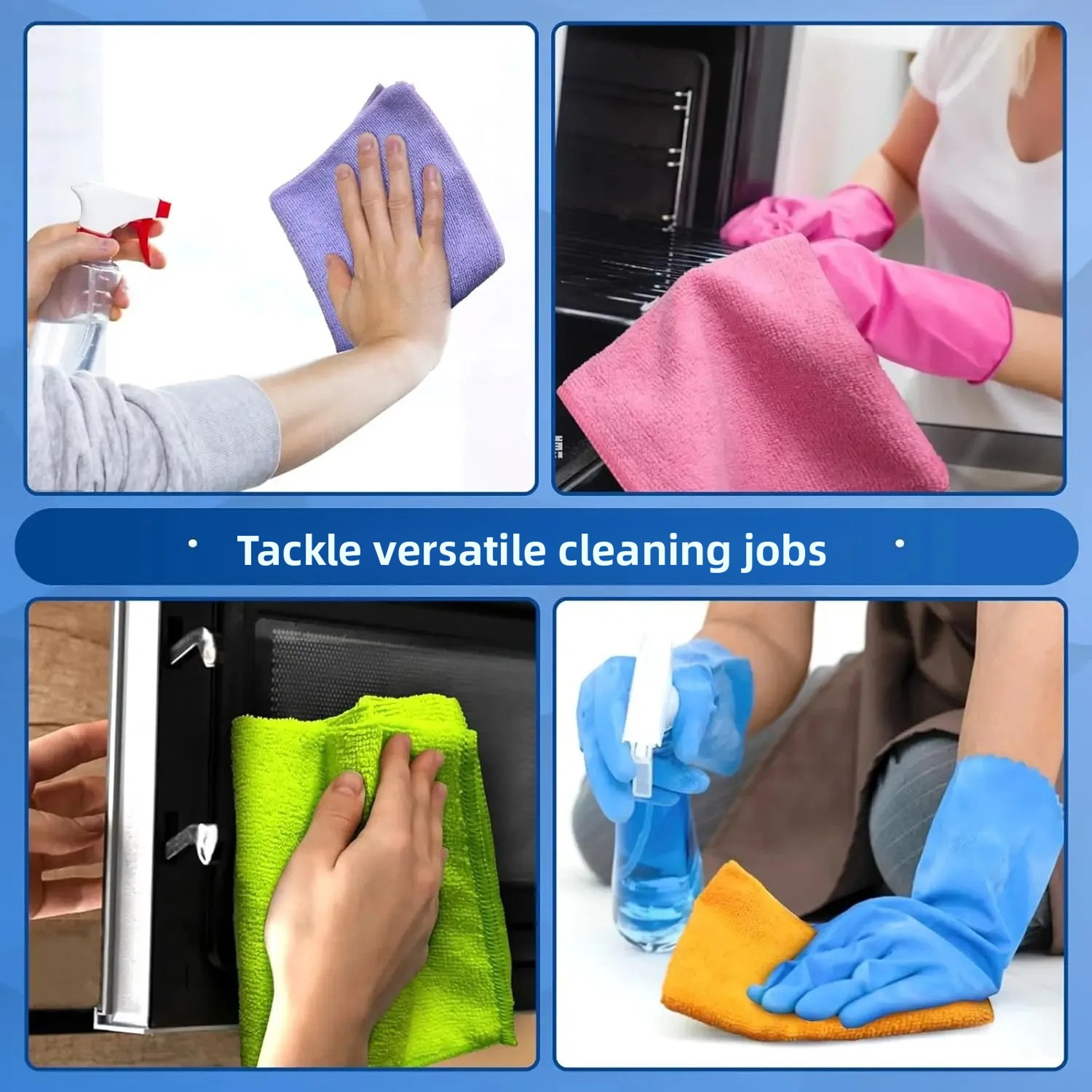 Ultra Absorbent Microfiber Cleaning Cloth Pack Reusable Kitchen Towels 4