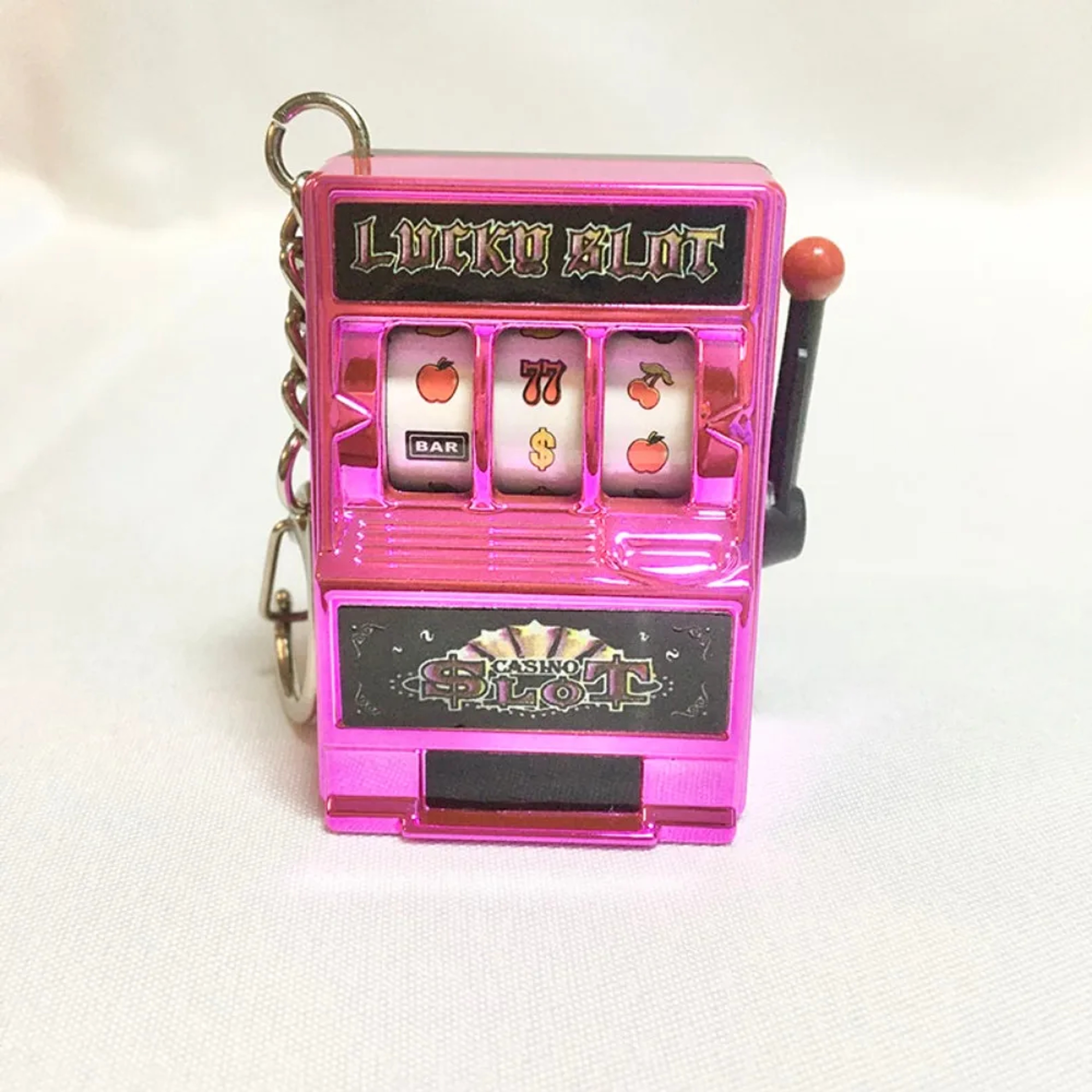 Lucky Spin Slot Machine Keychain Retro Mini Fruit Game Key Ring for Bags, Cars & Gifts – view 5
