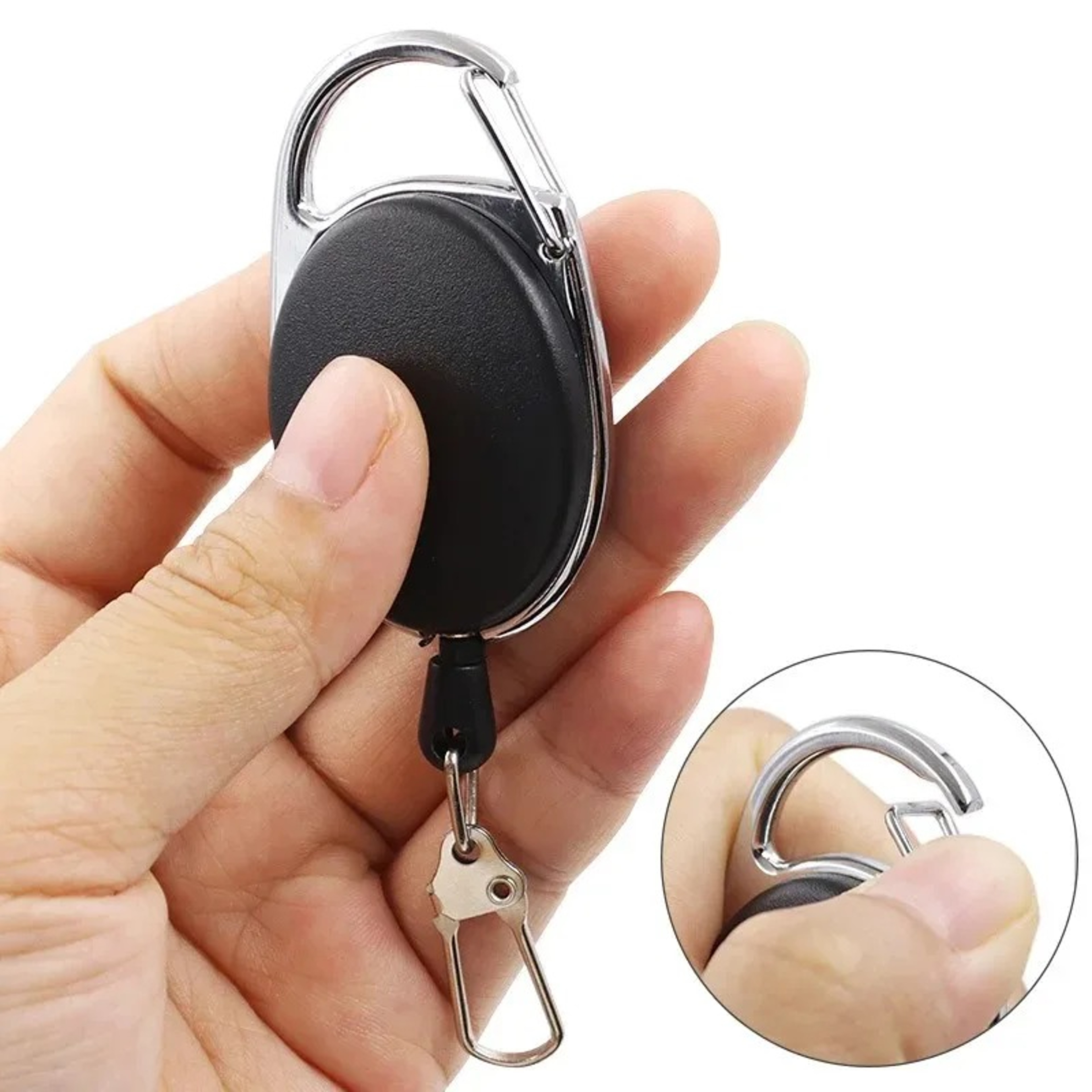 SecureClip Retractable Badge Holder  Keychain Reel For ID Cards Keys Backpacks And Outdoor Gear 3