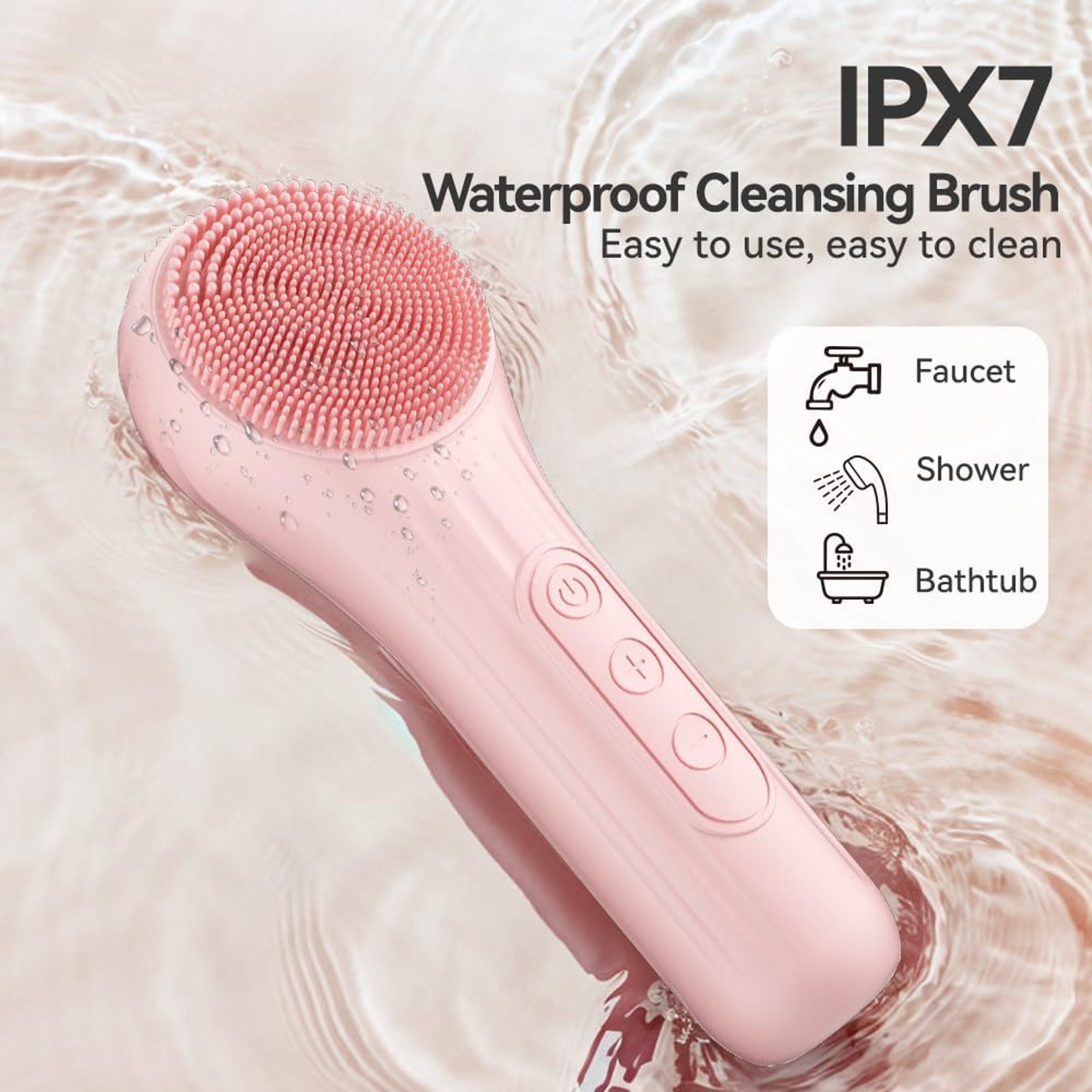 GlowTherm Silicone Face Scrubber Heated Facial Cleansing Brush with Speed Sonic Massage – view 4