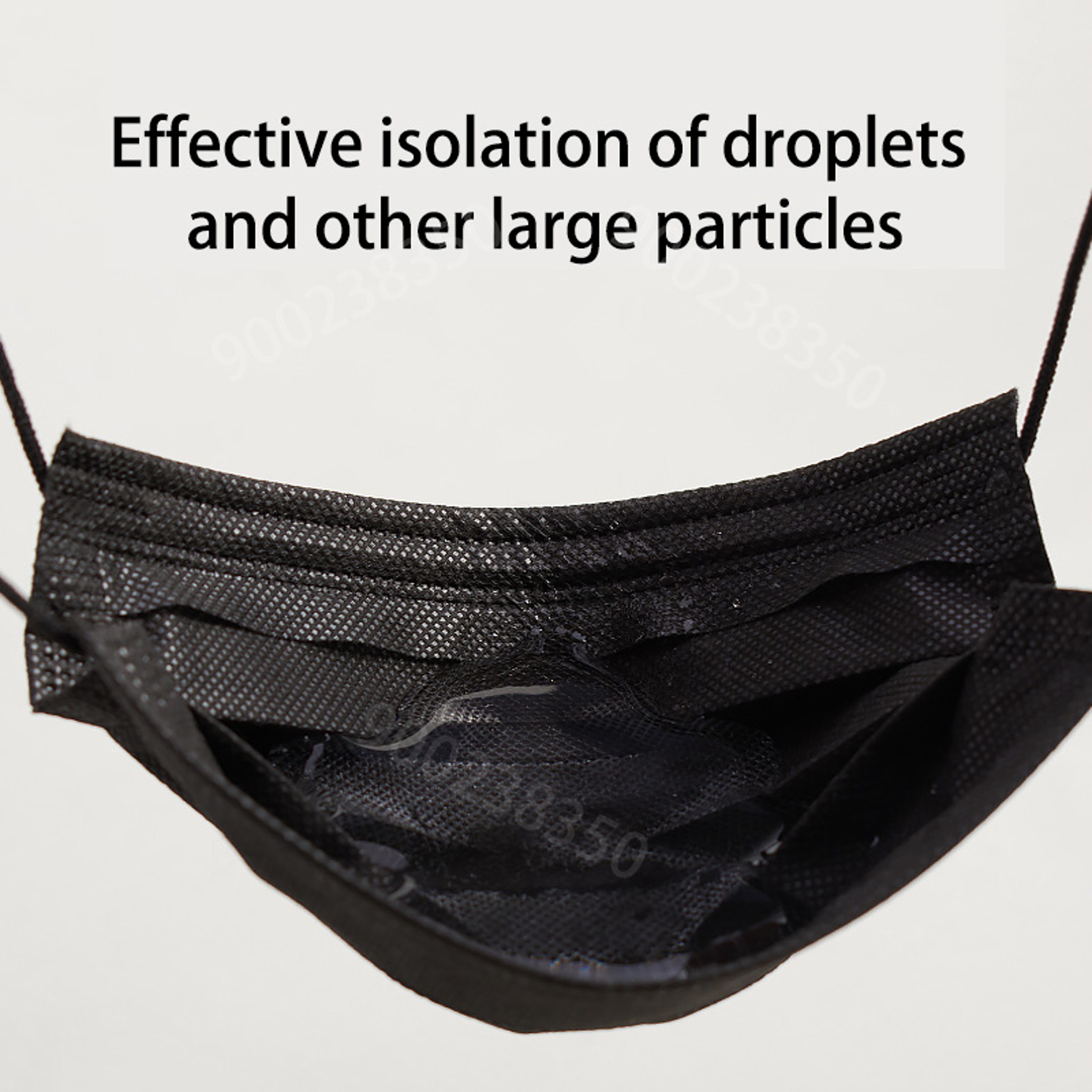 Individually Wrapped Black Disposable Face Masks Layer Breathable Protection Pack 2