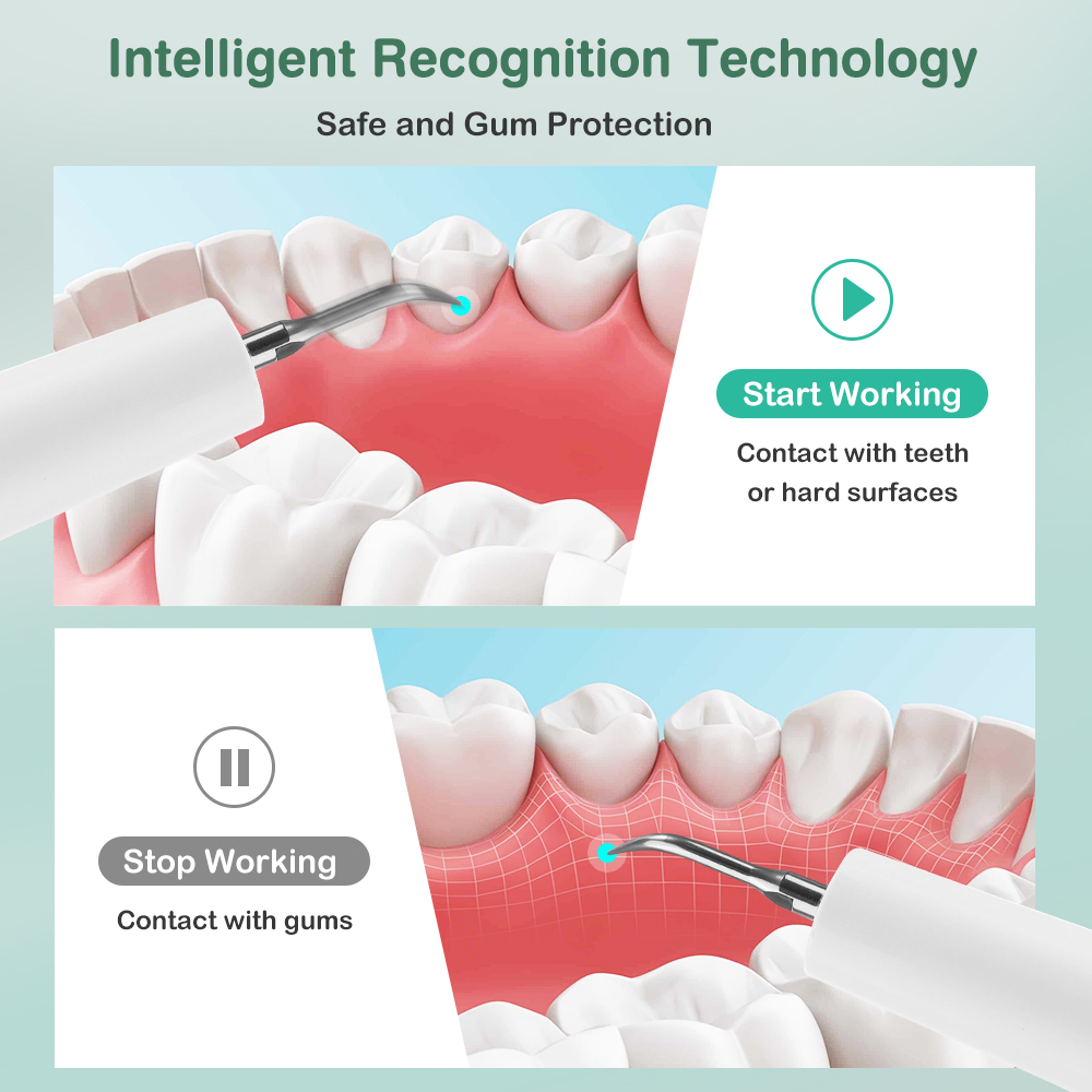 Ultrasonic Dental Plaque Remover With LED Light  Cleaning Modes 1