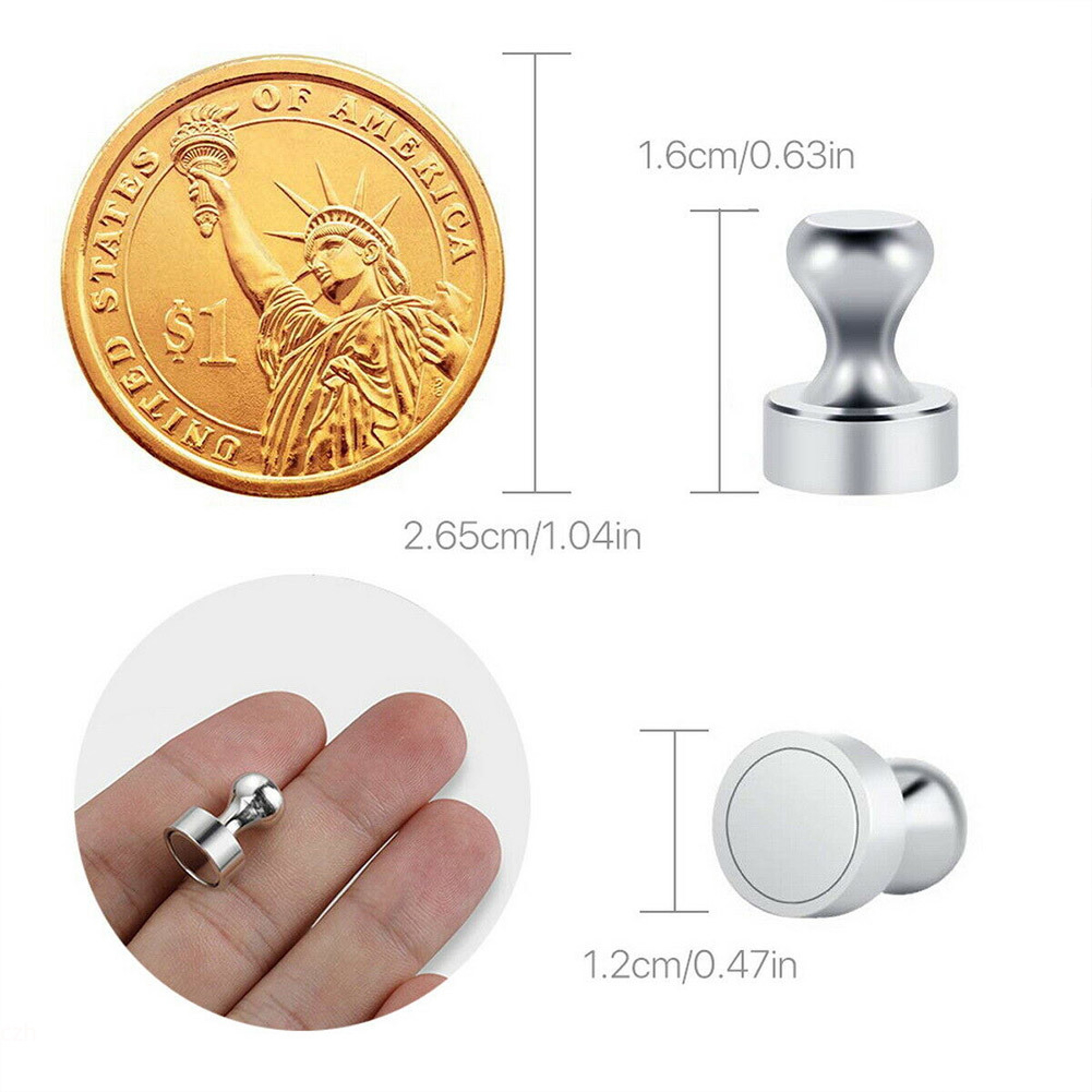 StrongHold Neodymium Magnets Pin Set Heavy Duty Magnetic Push Pins For Fridge Office  Whiteboard 3