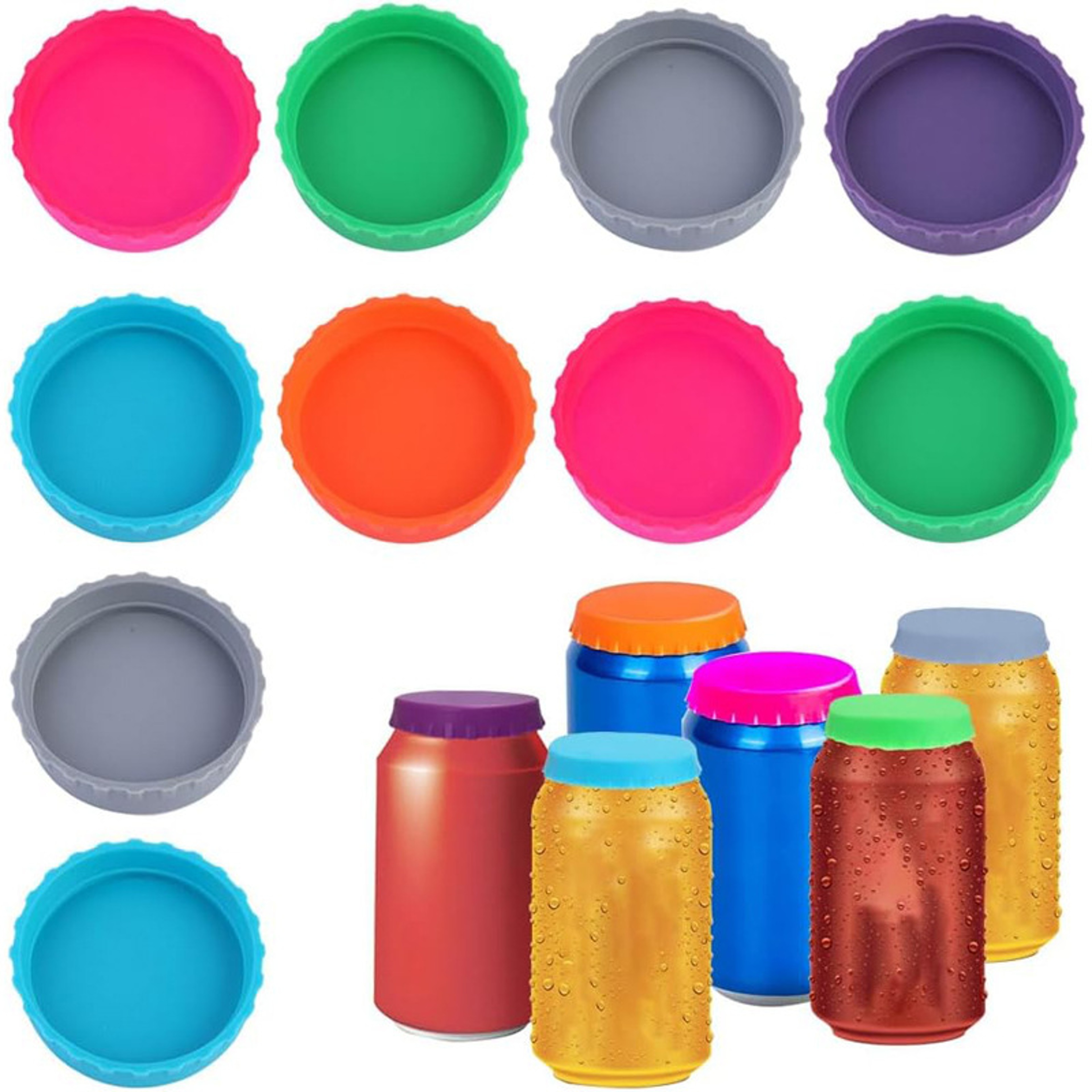 Silicone Soda Can Lid Pack Leakproof Beverage Sealer For Soda Beer  Sparkling Drinks 3