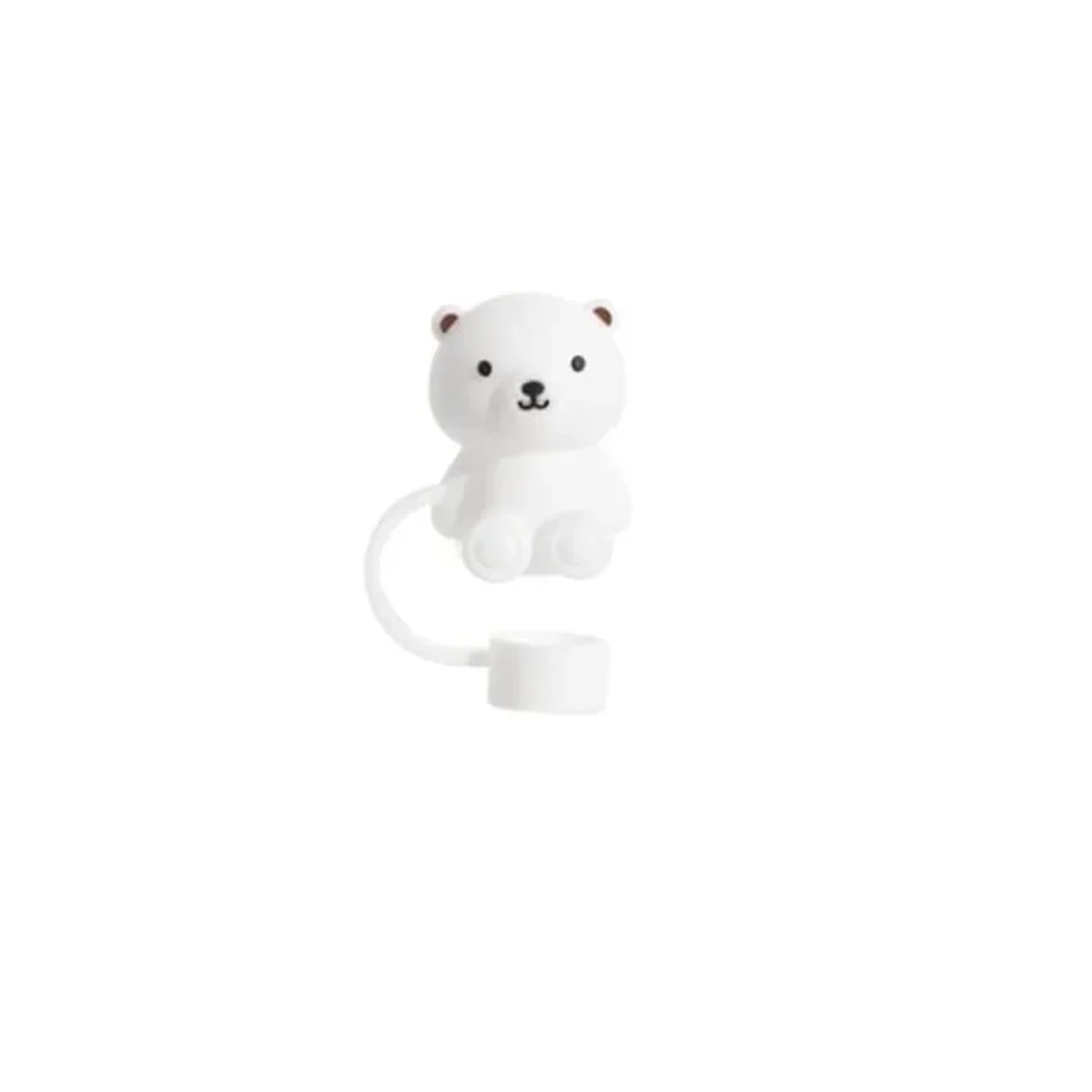 Teddy Bear Silicone Straw Cover for Stanley Cup 10mm Reusable Straw Dust Cap – view 8