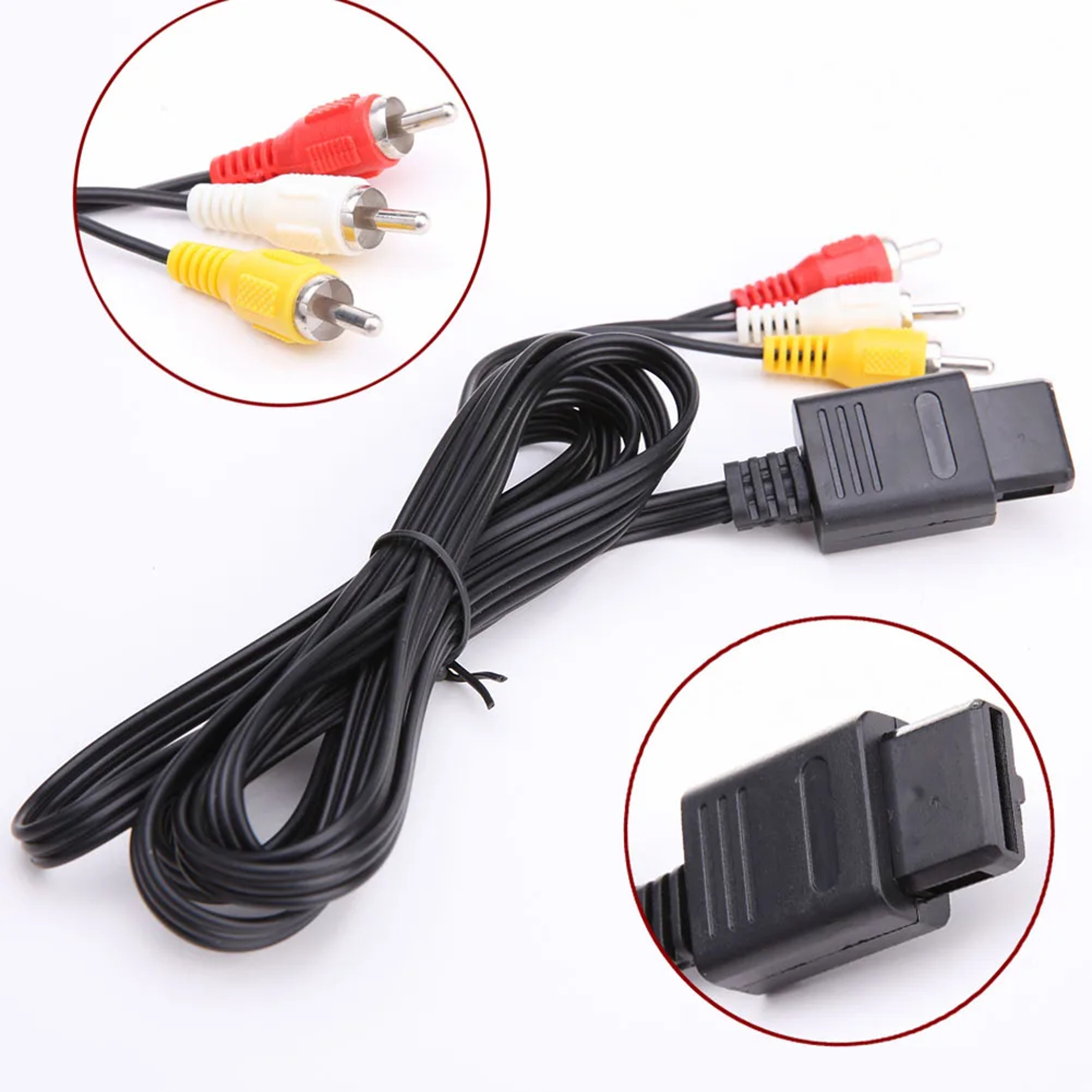 Retro AV Cable for Nintendo , GameCube & SNES FT RCA Composite TV Connection Cord – view 1