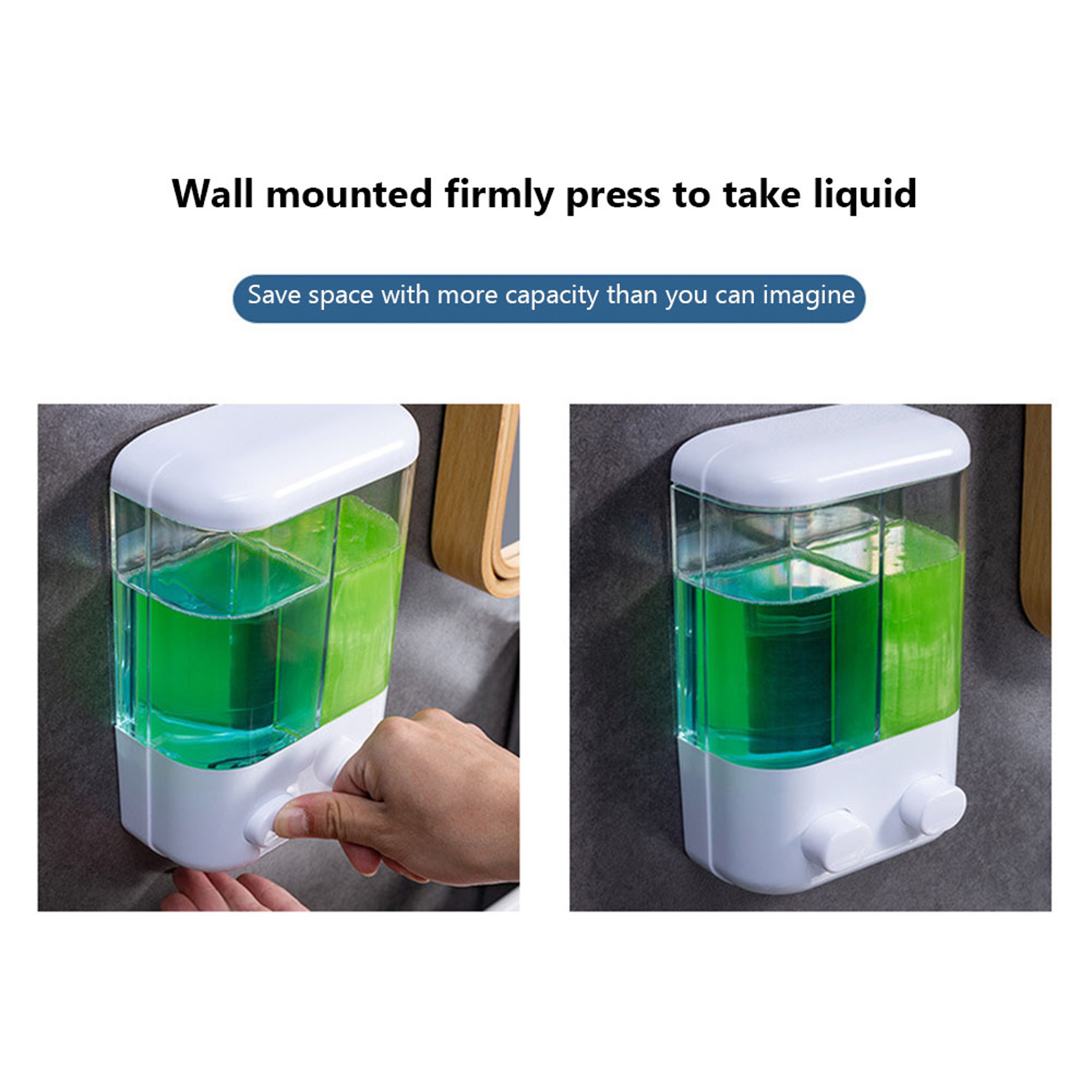 Wall Mounted Soap Dispenser No Drill Bathroom Shampoo  Hand Wash Pump 3