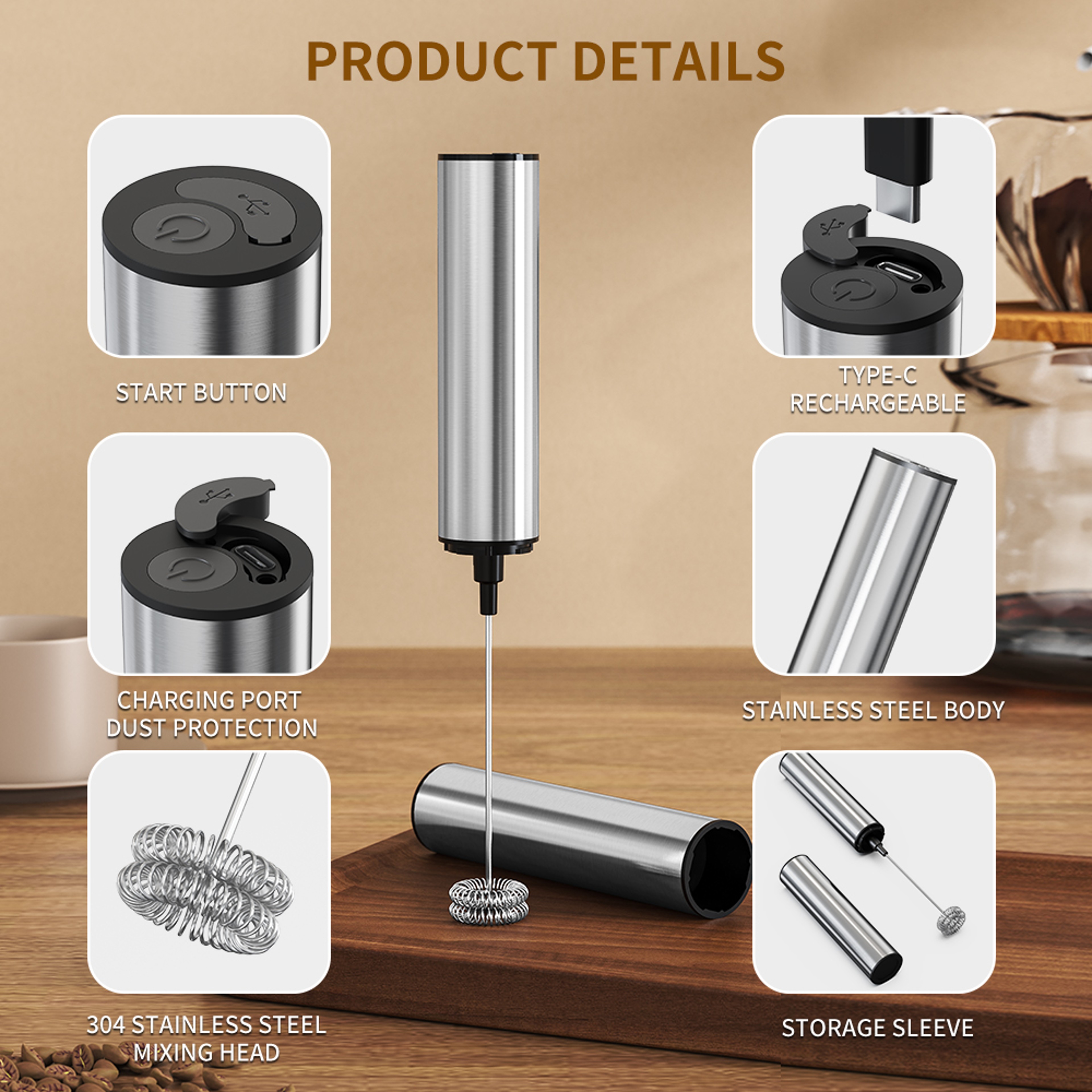 VelvetFoam Rechargeable Milk Frother For Lattes Matcha  Coffee Drinks 5