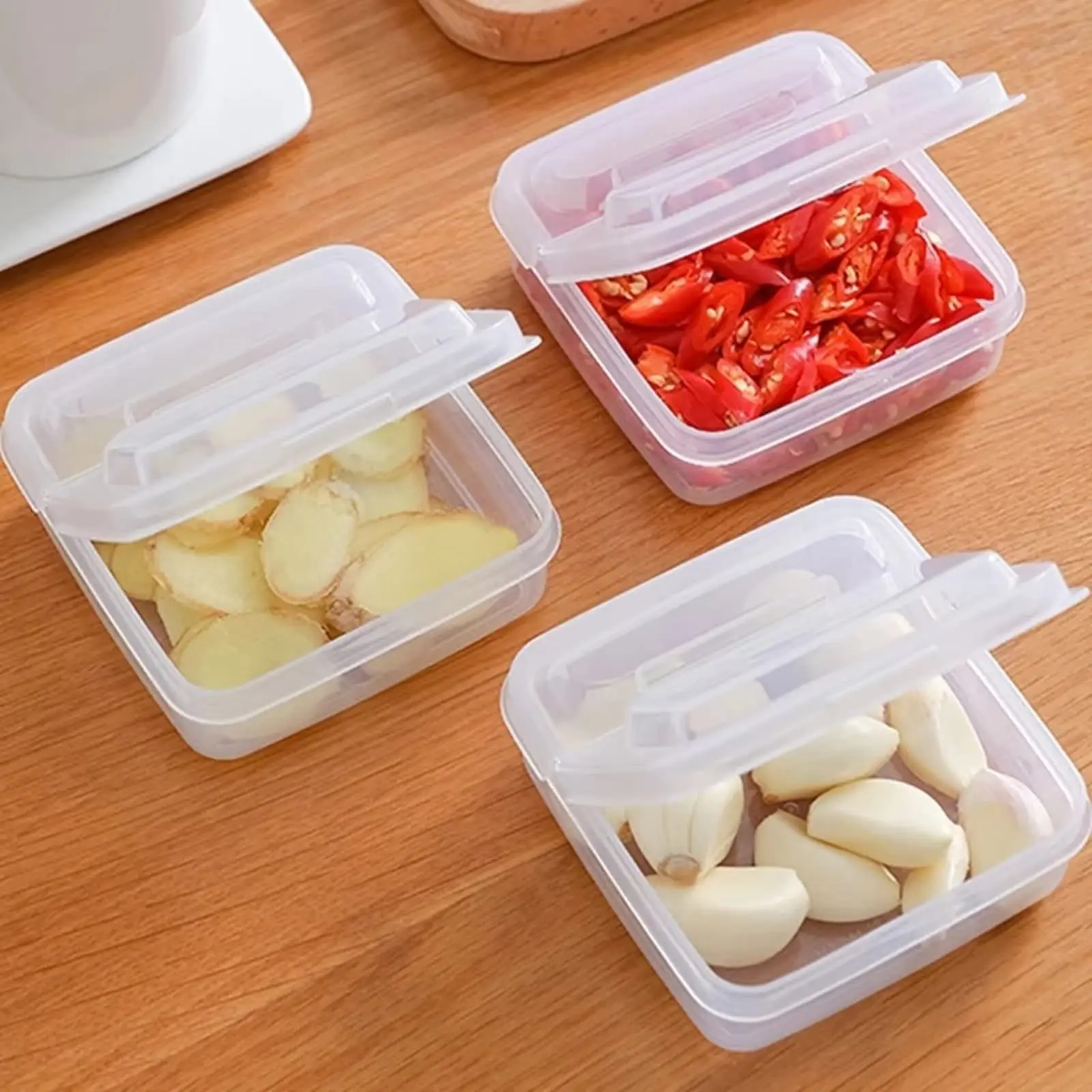 FreshKeep Cheese Slice Storage Container with Flip Lid for Fridge Organization – view 2