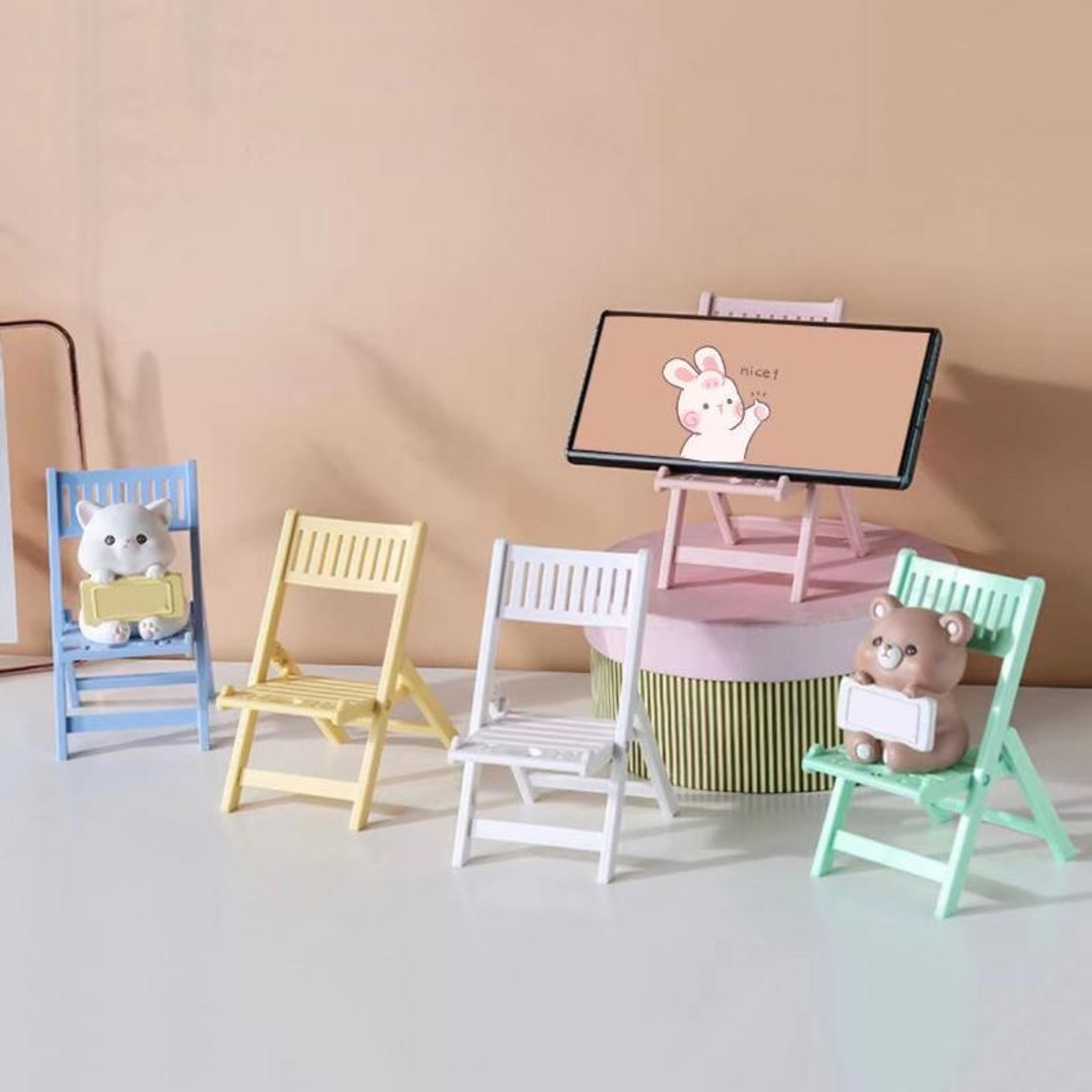 Beach Chair Foldable Phone Stand for Desk and Tablet Multi Angle Holder – view 2