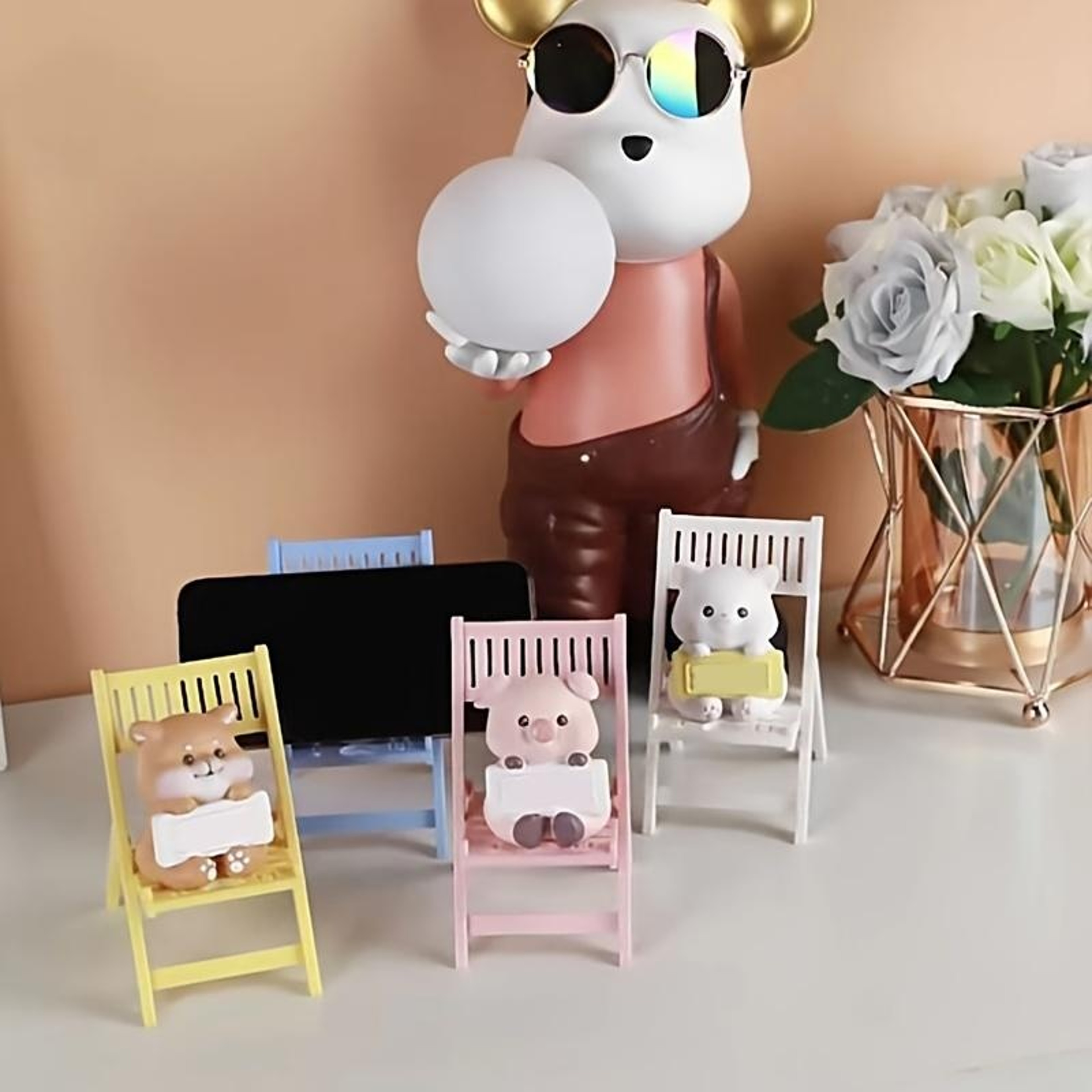 Beach Chair Foldable Phone Stand for Desk and Tablet Multi Angle Holder – view 4