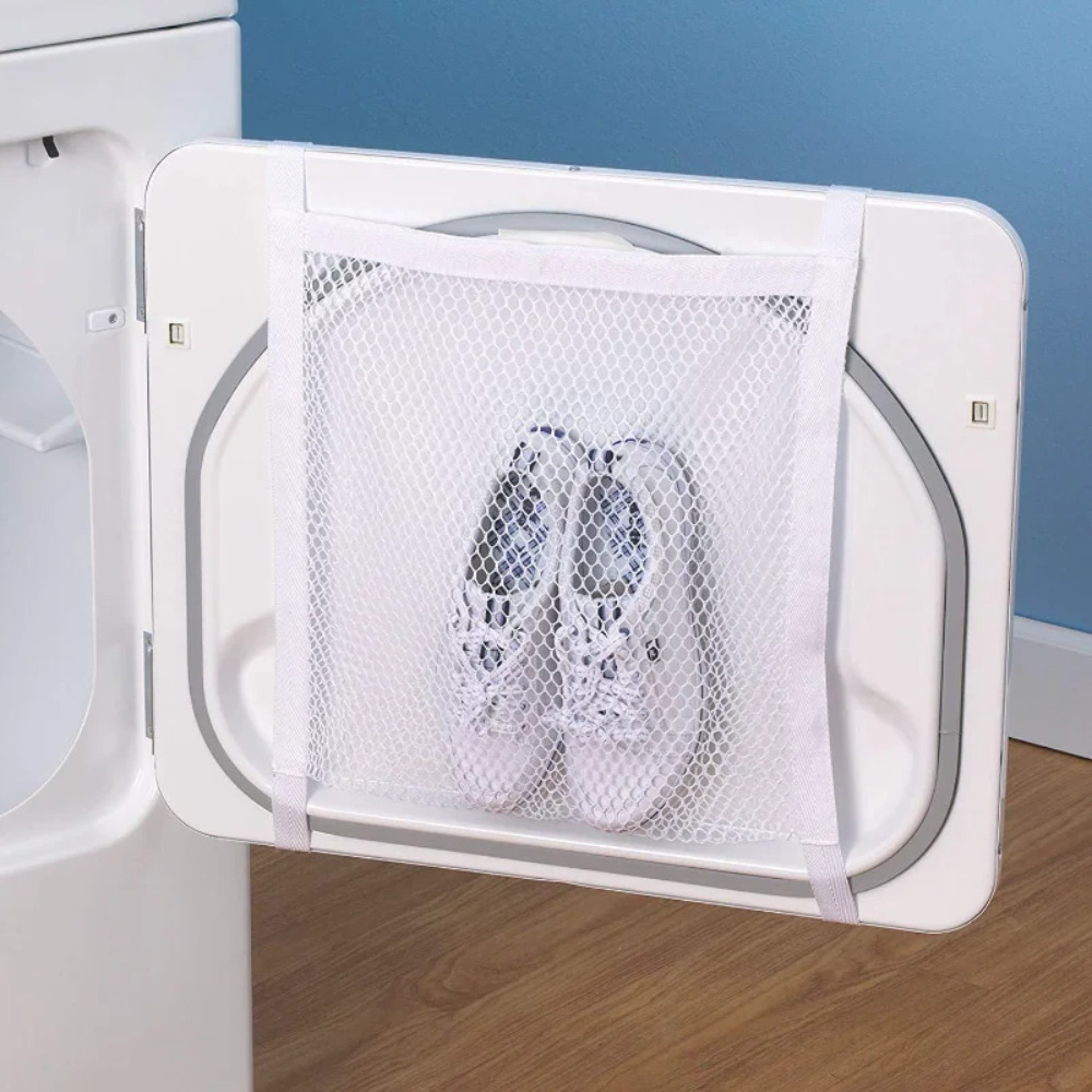 SneakerSafe Shoe Dryer Bag with Elastic Straps for Laundry and Fast Airflow Drying – view 1