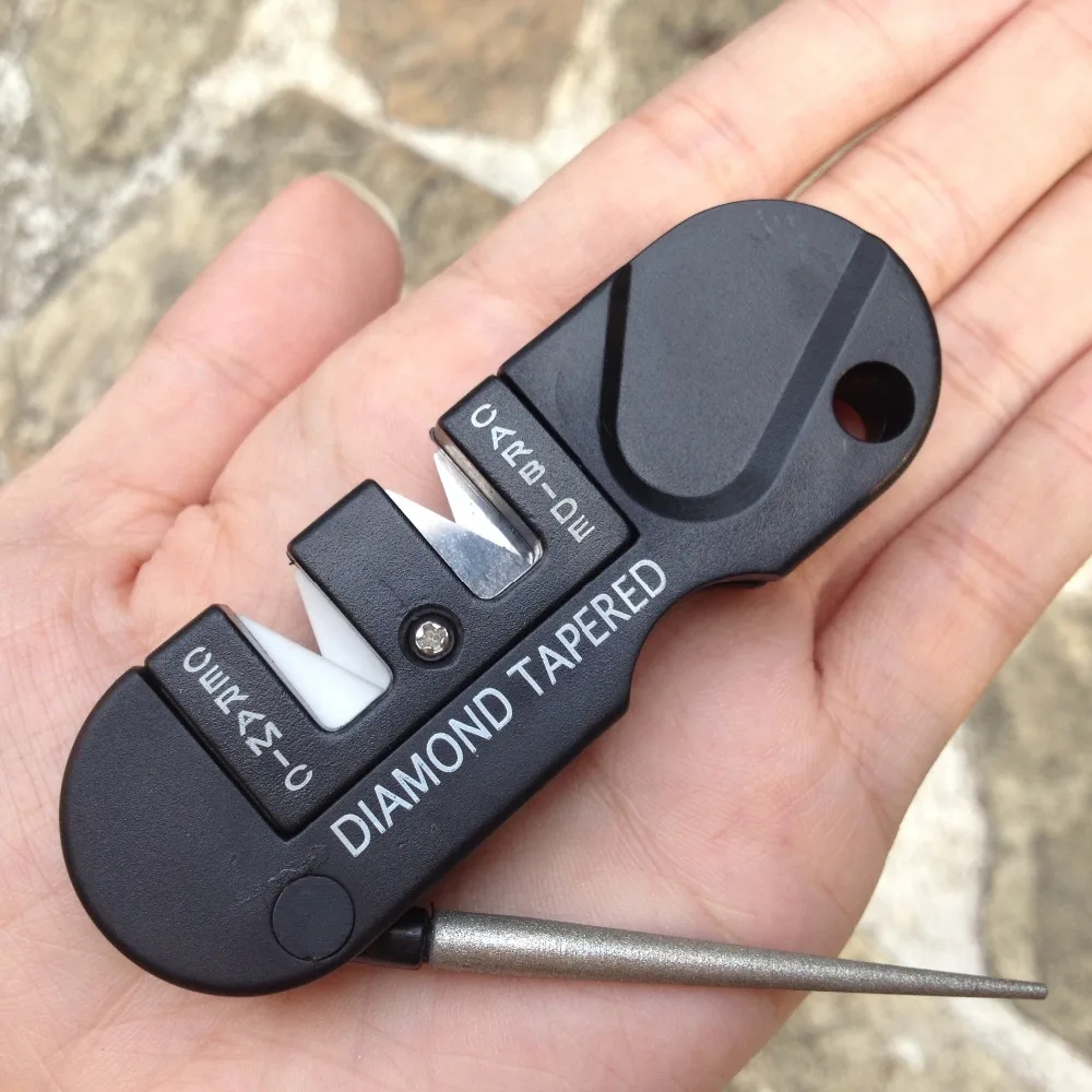 Portable Knife Sharpener with Diamond, Tungsten & Ceramic Sharpening System – view 1