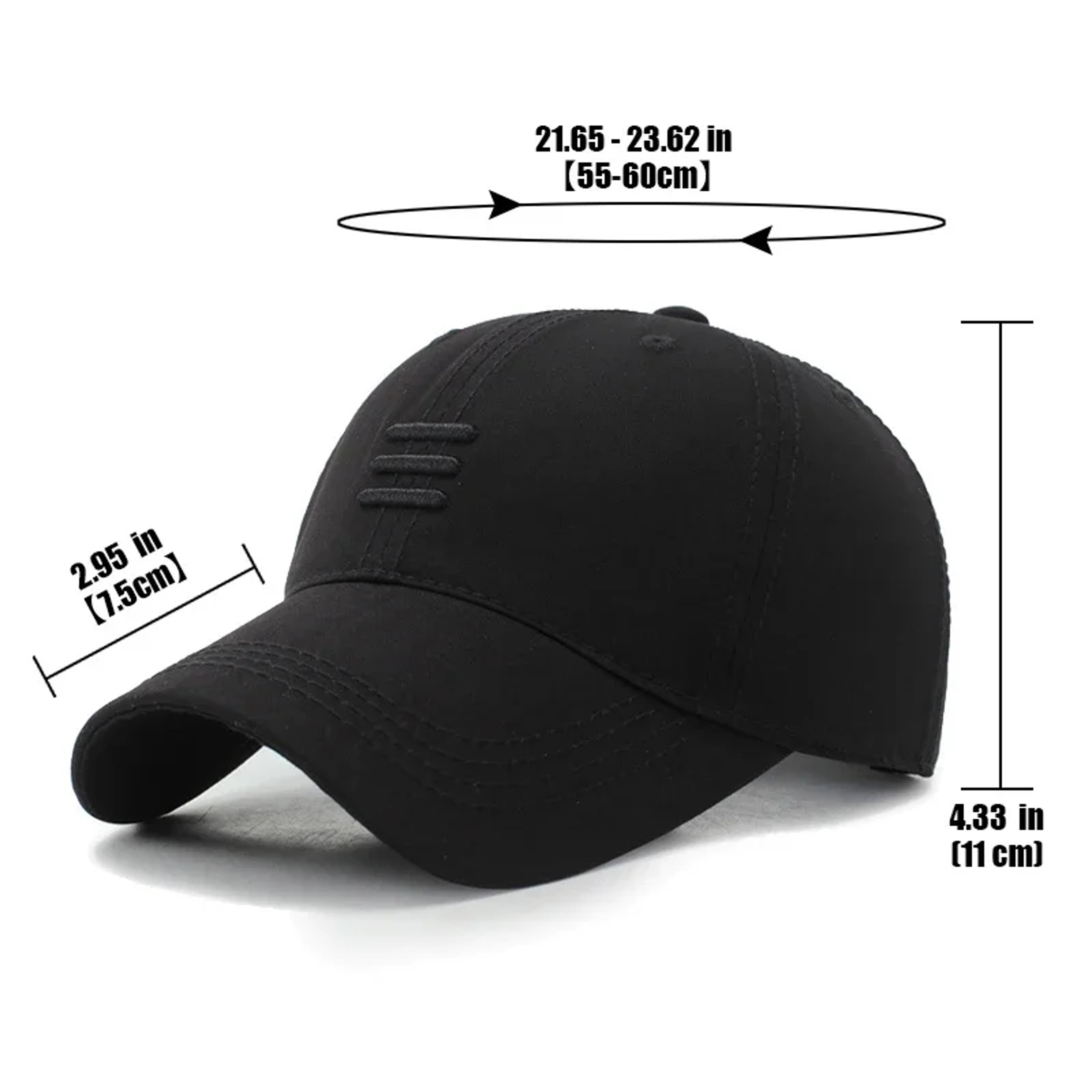 Three Stripe Cotton Dad Hat Adjustable Baseball Cap for Men & Women – view 6