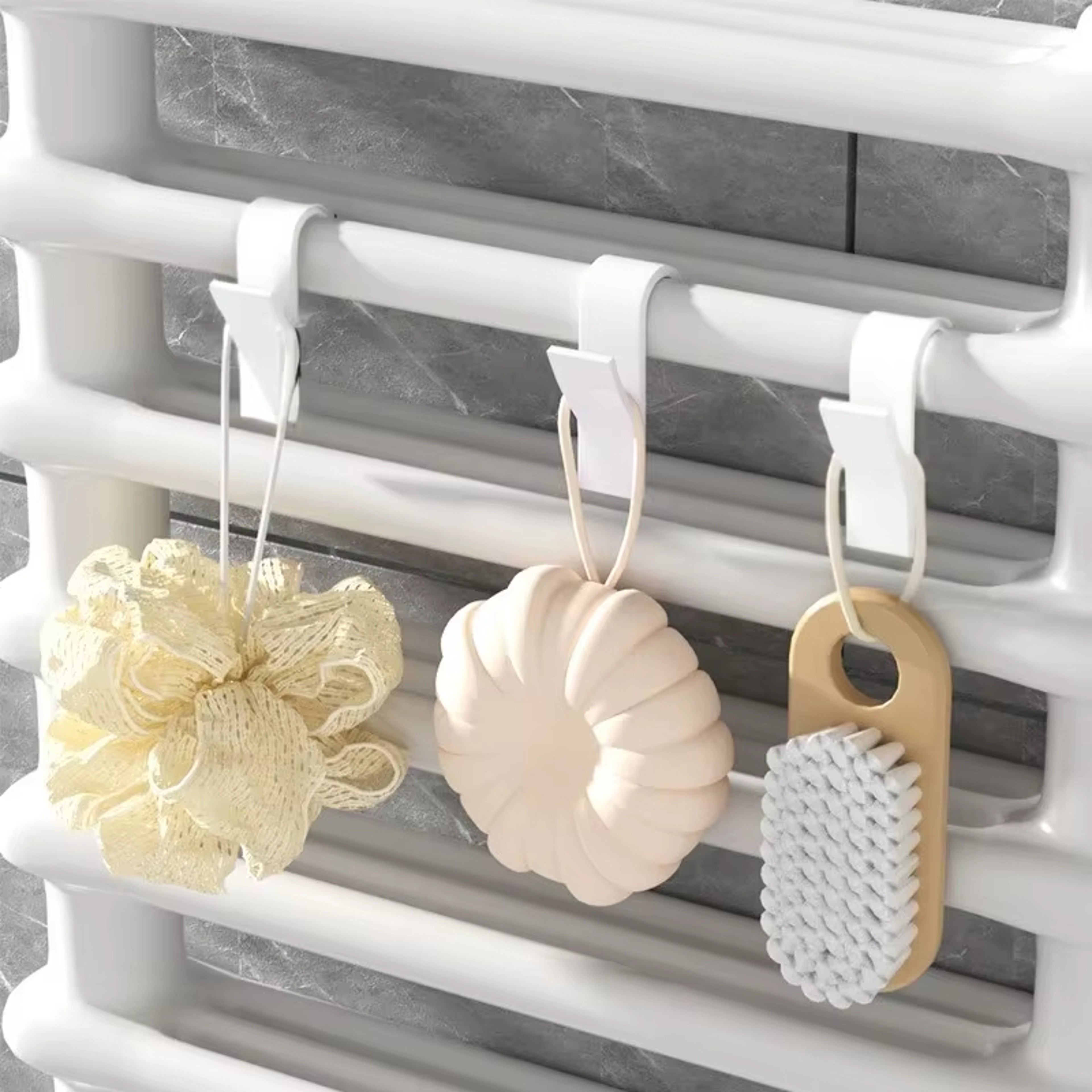 Radiator Rail Towel Hooks Space Saving Bathroom Towel Hanger Clips 3